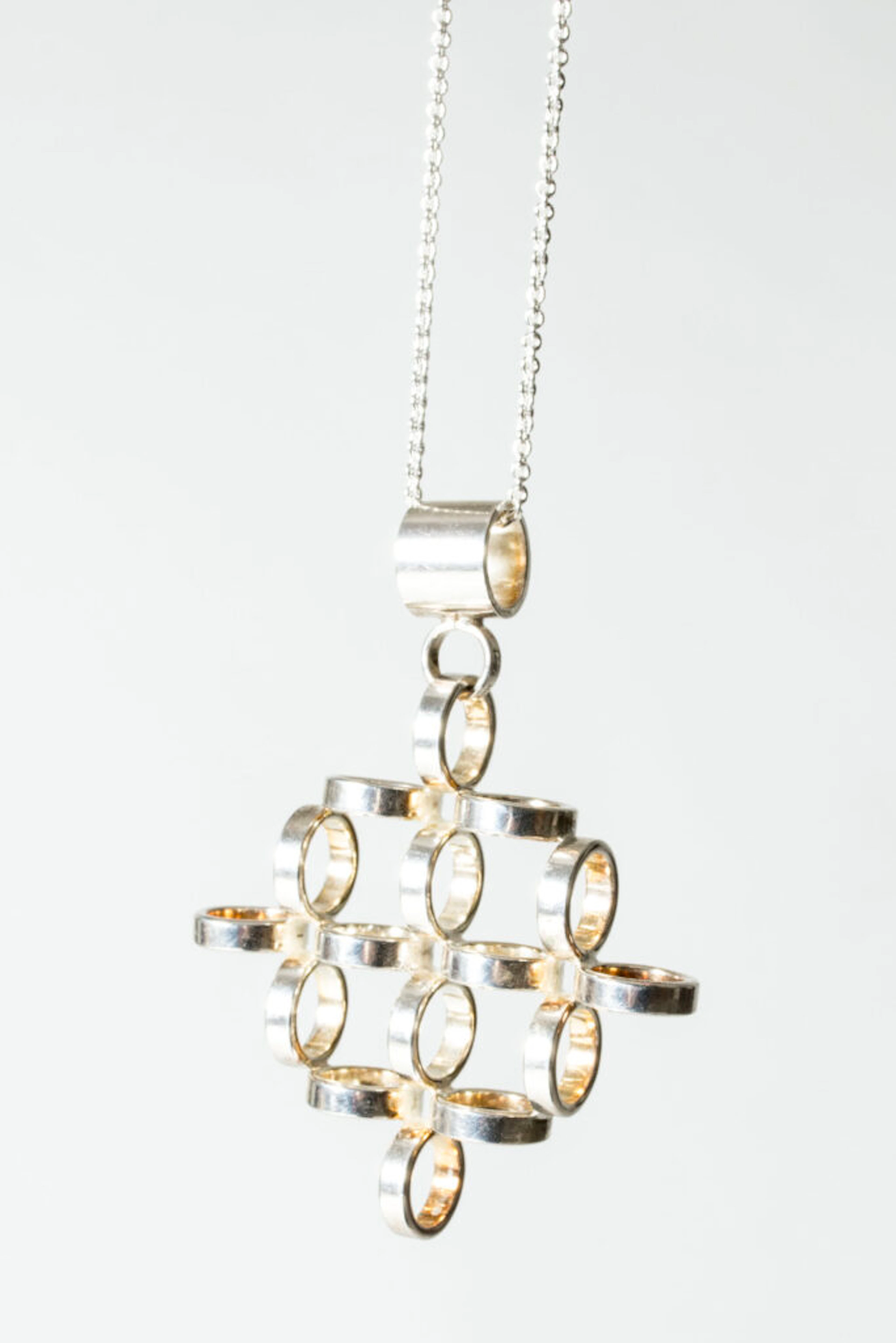 Midcentury silver pendant by Cecilia Johansson
