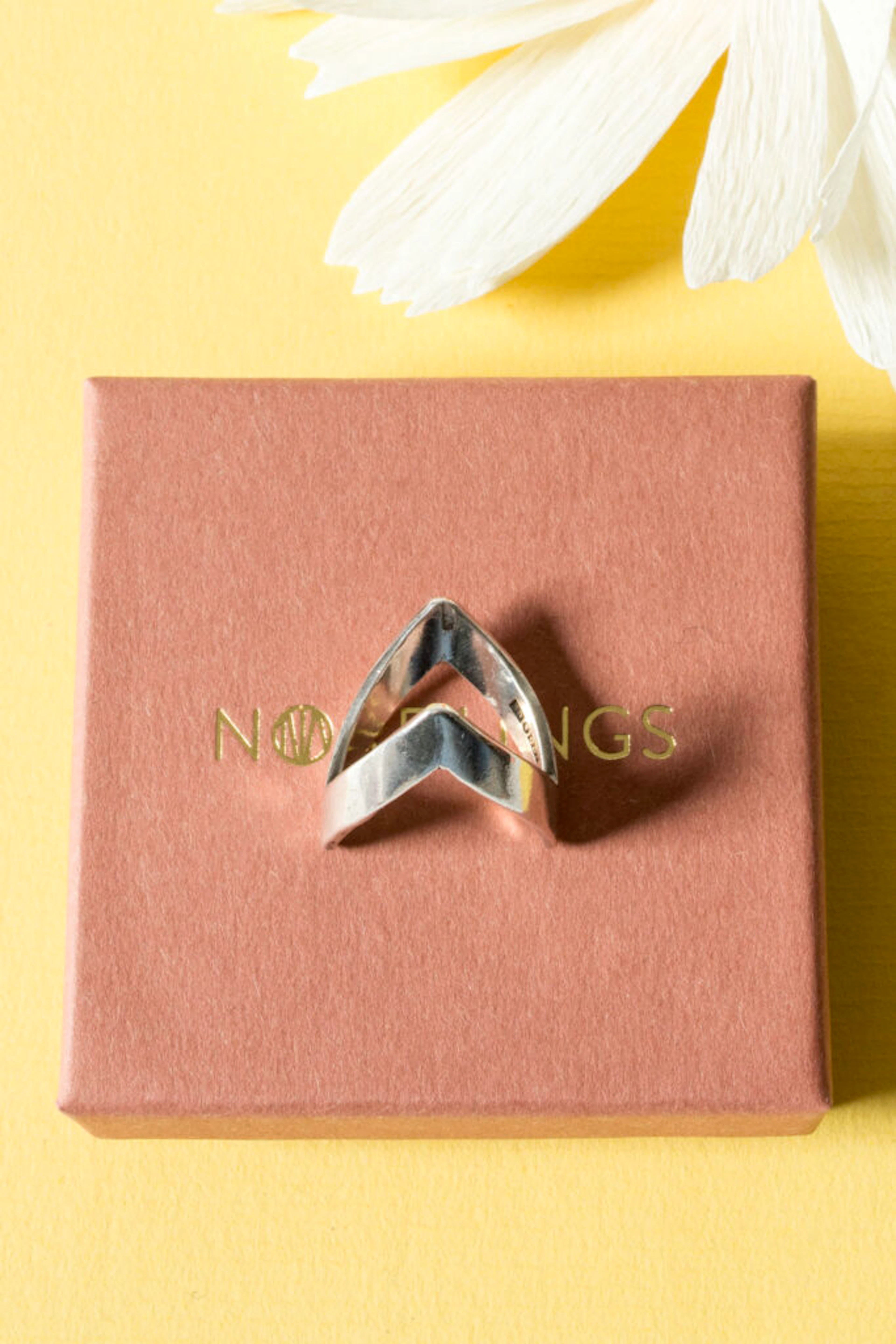 Modernist silver ring by Isaac Cohen