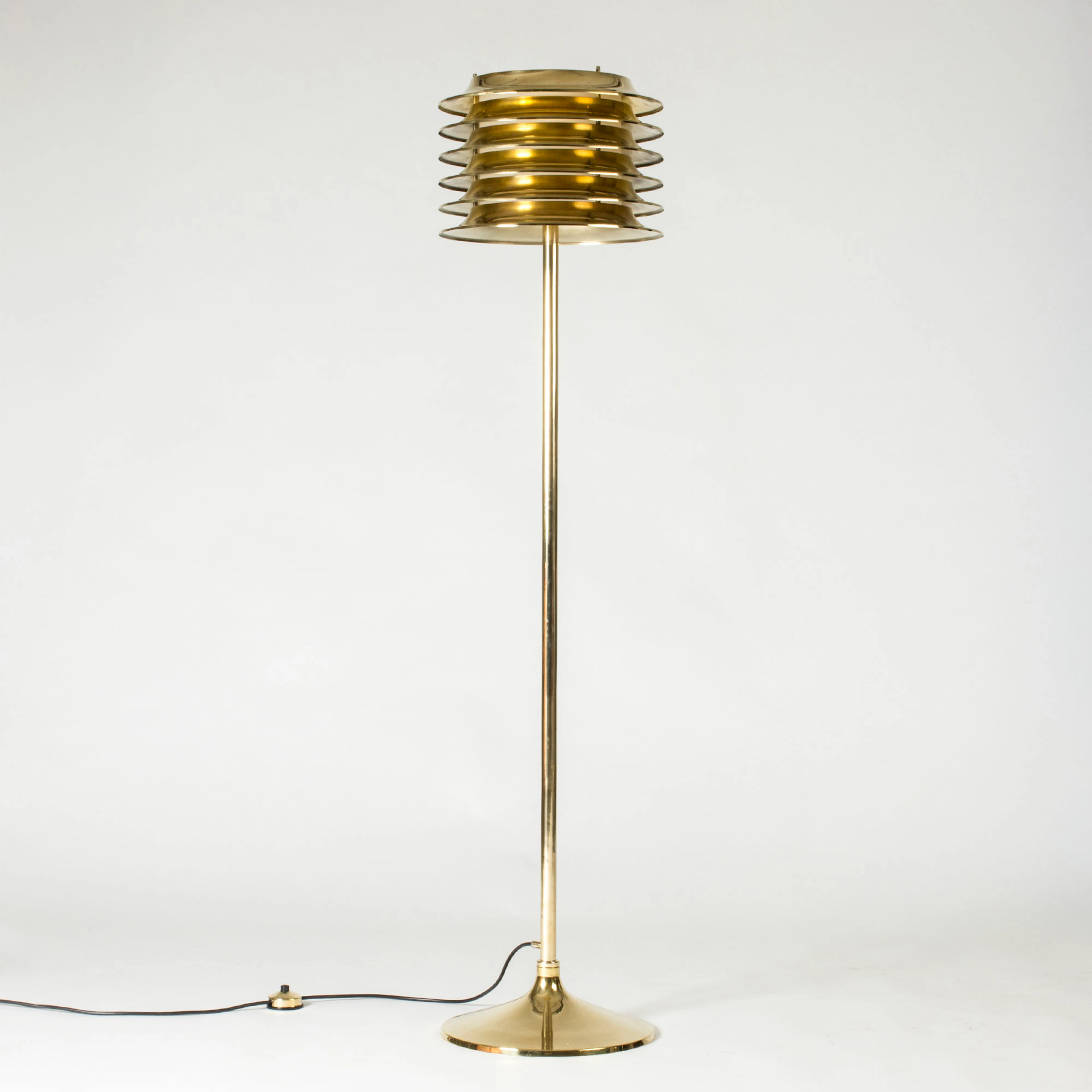 Midcentury brass floor lamp by Kai Ruokonen