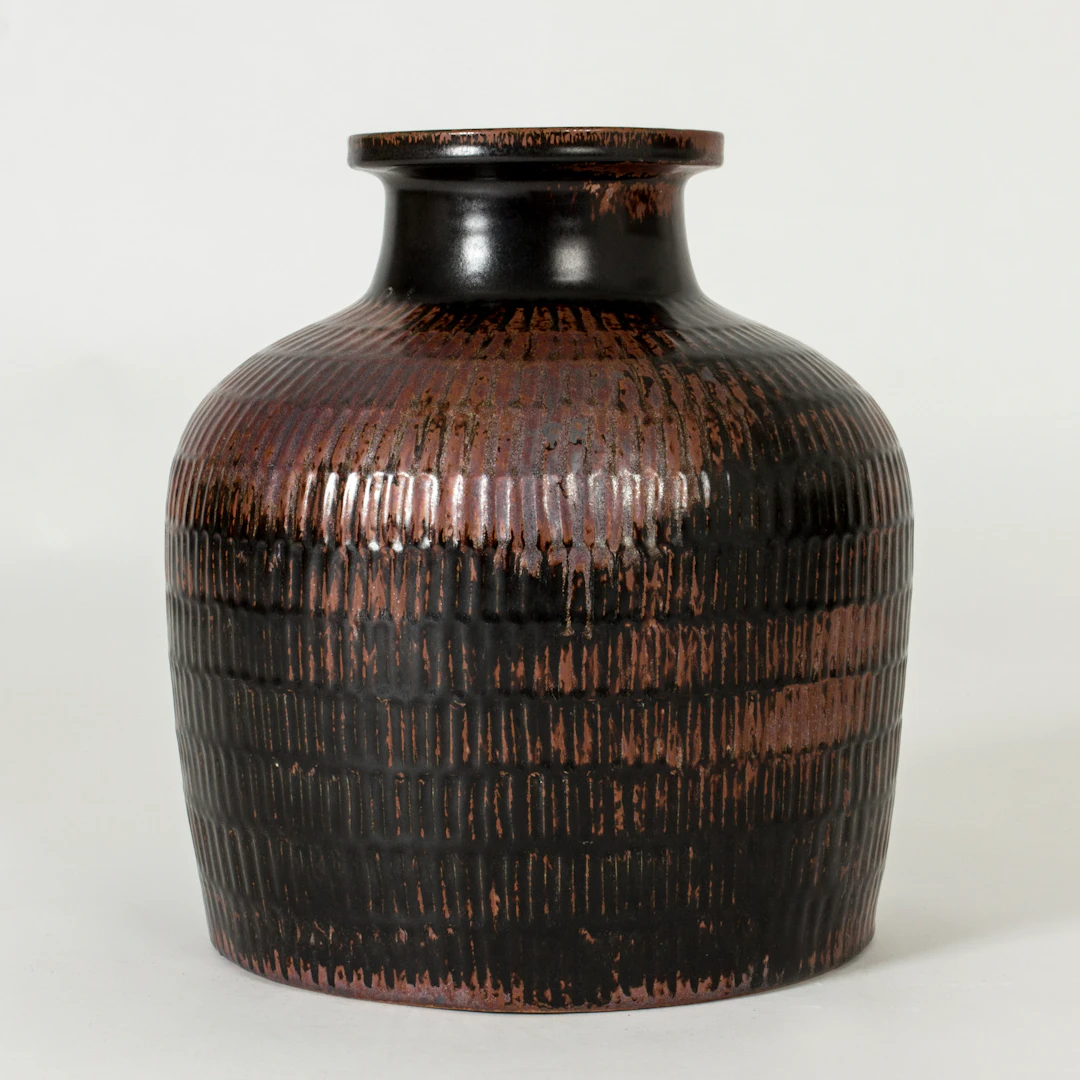Modernist stoneware floor vase by Stig Lindberg