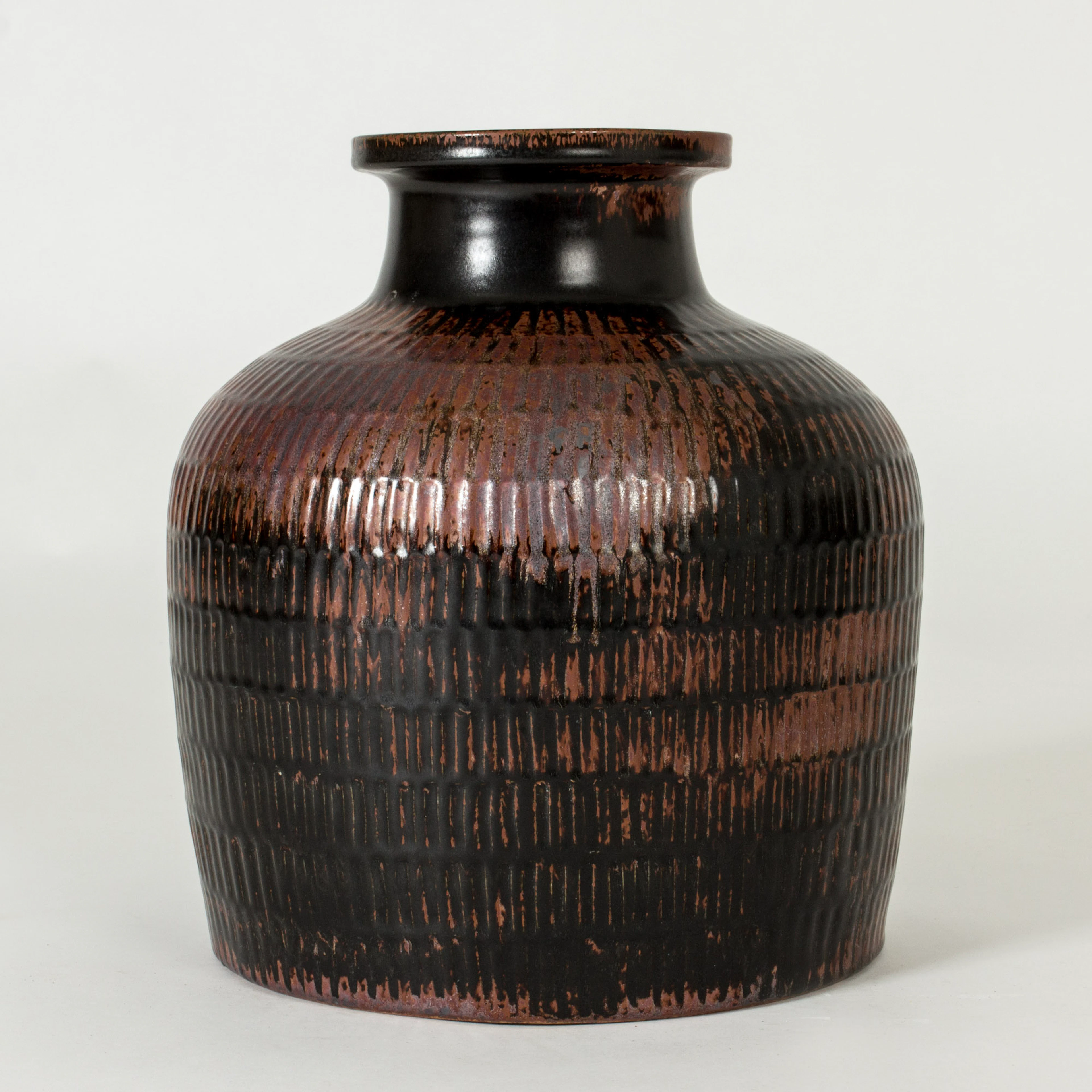Modernist stoneware floor vase by Stig Lindberg
