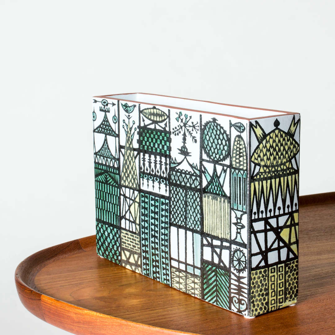 “Karneval” faience vase by Stig Lindberg
