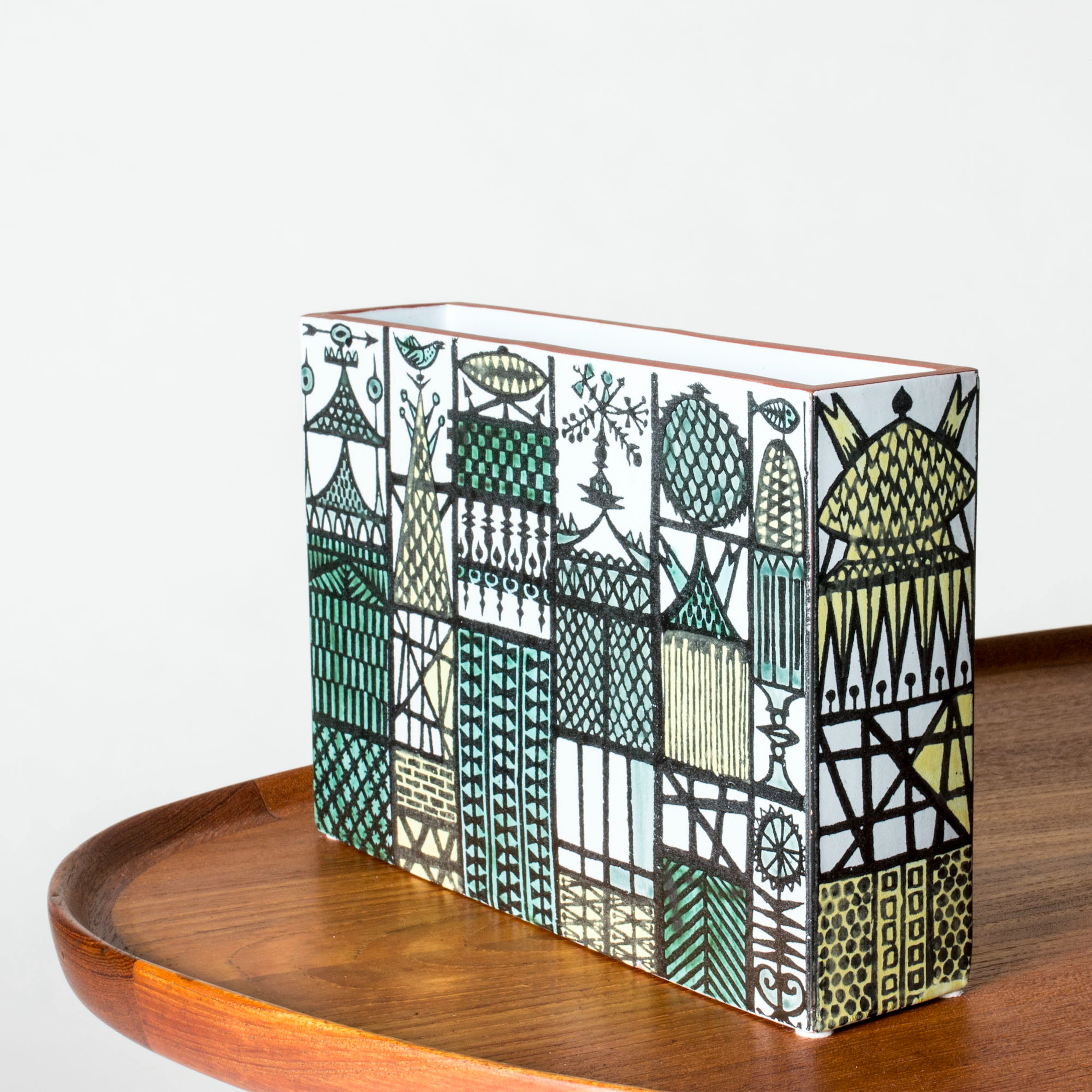 “Karneval” faience vase by Stig Lindberg