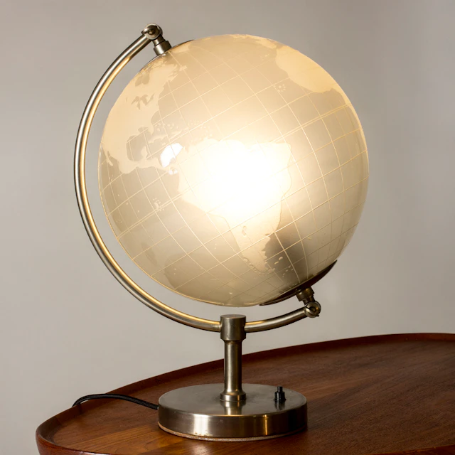 Midcentury Glass Globe Table Lamp from Flygfors