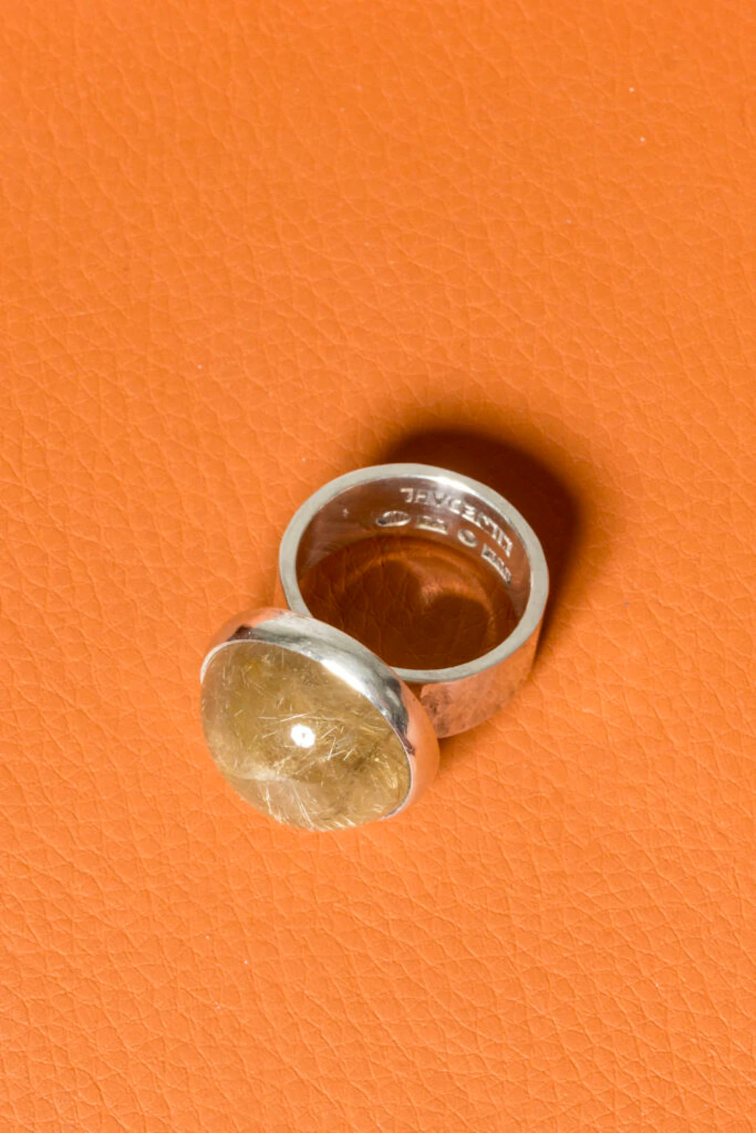 Ring with rutilated quartz by Bengt Liljedahl