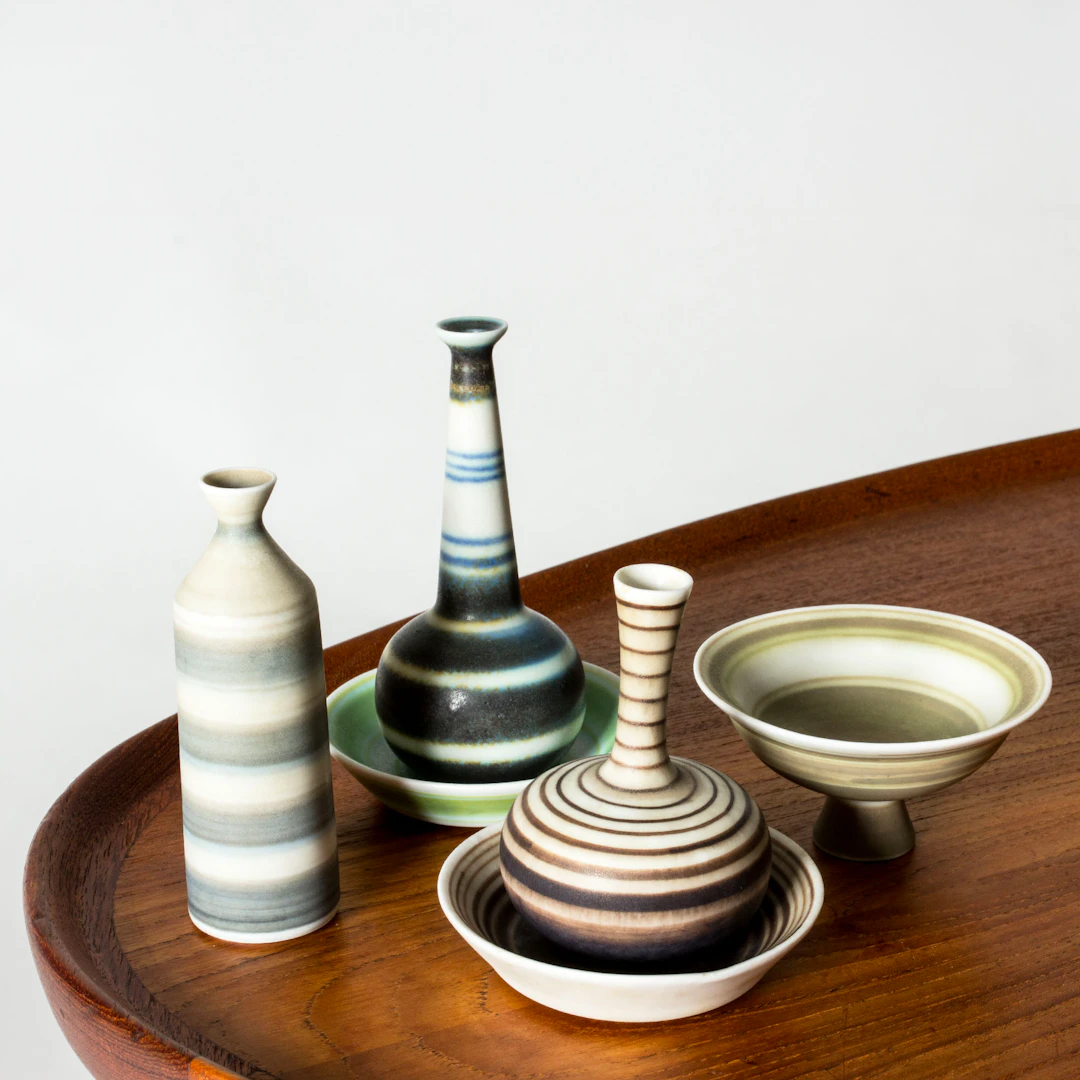 Collection of stoneware miniatures by Gunnar Nylund