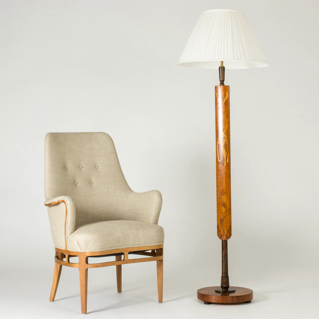 Swedish Modern floor lamp from Mjölby Intarsia
