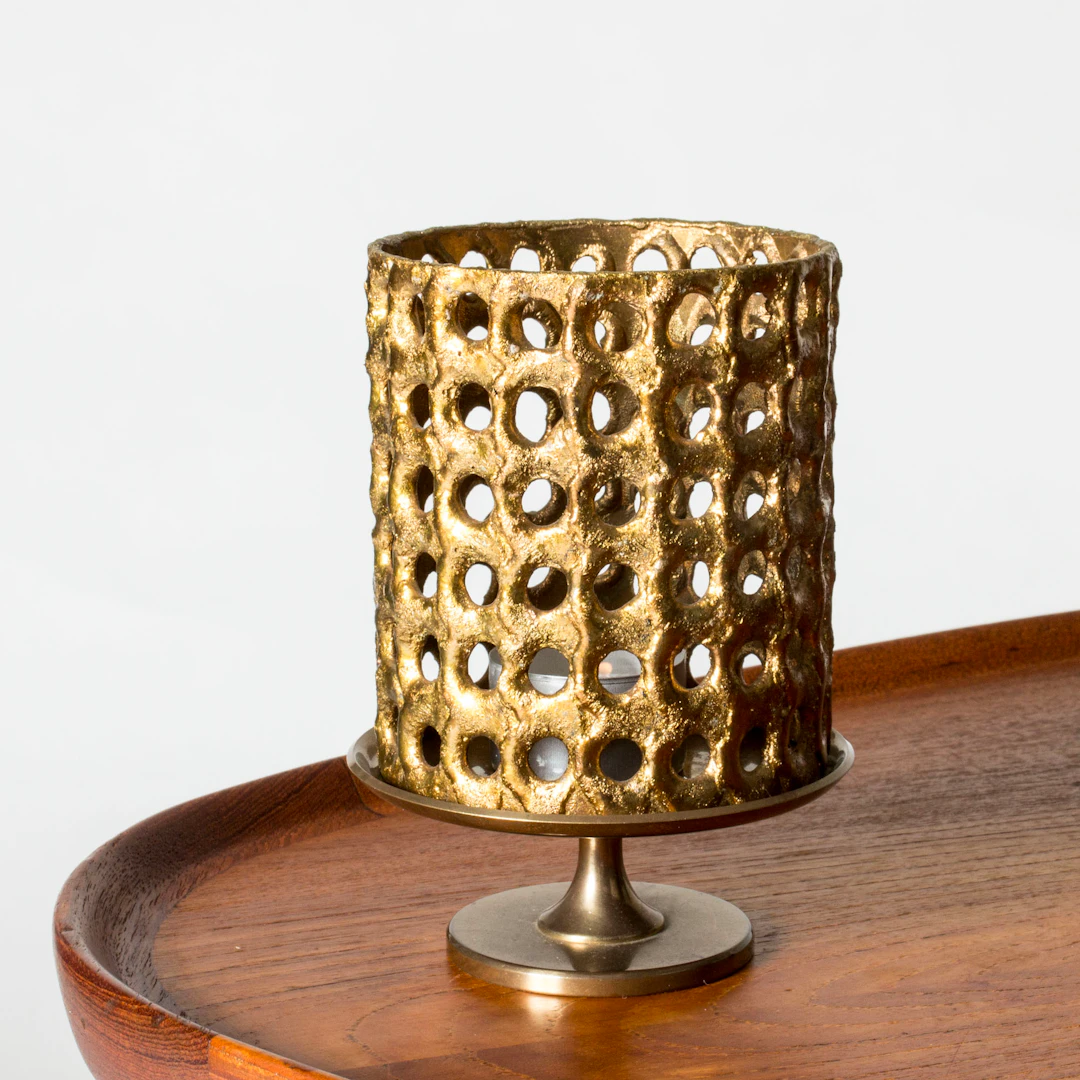Midcentury Brass candleholder by Pierre Forssell