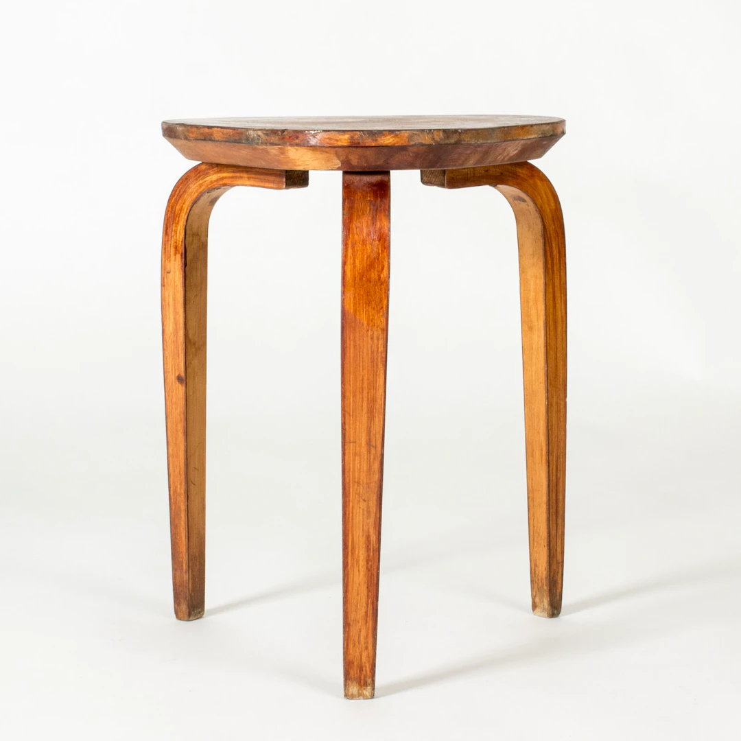 Vintage wooden stool by G. A. Berg