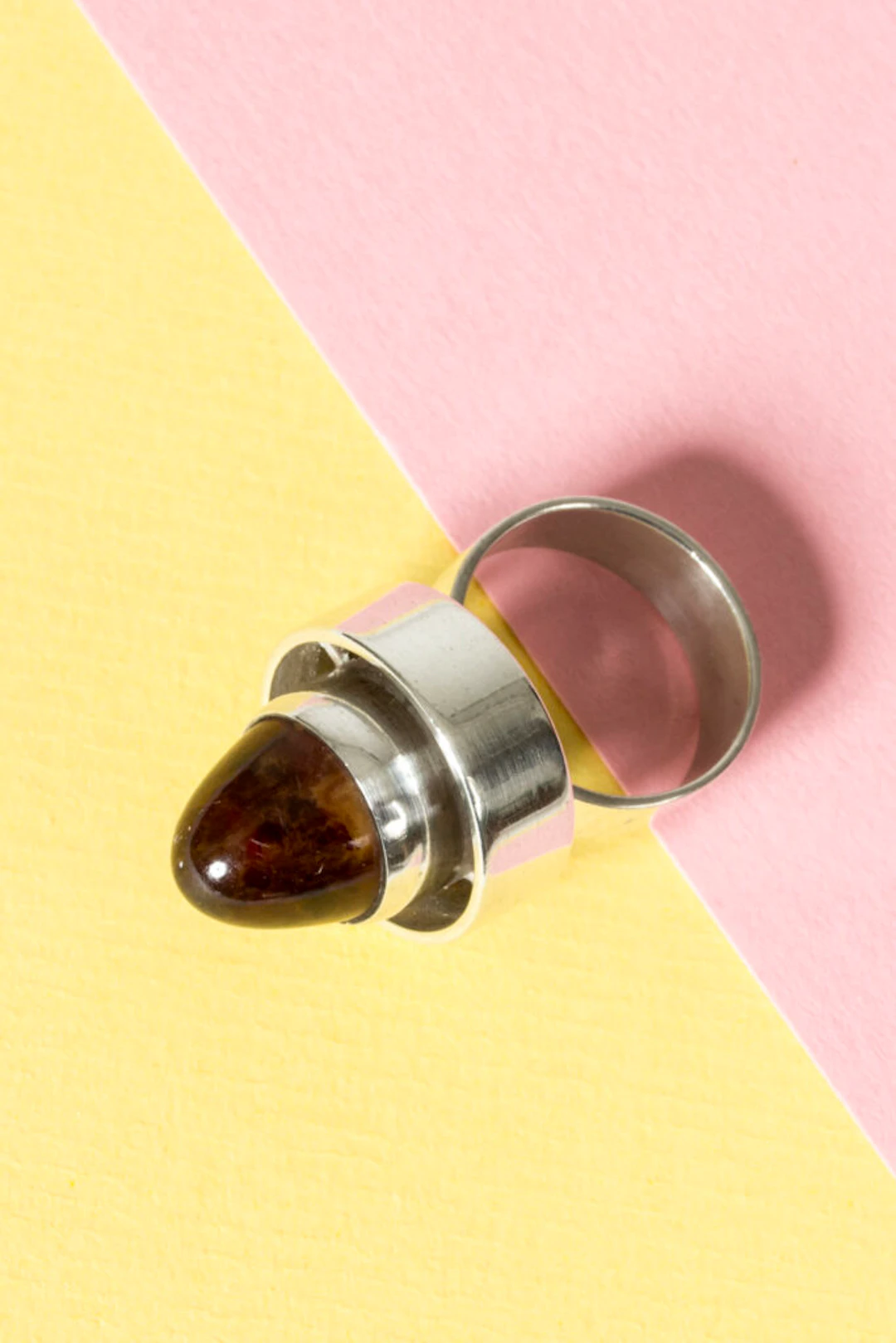 Silver and amber ring from Niels Erik From