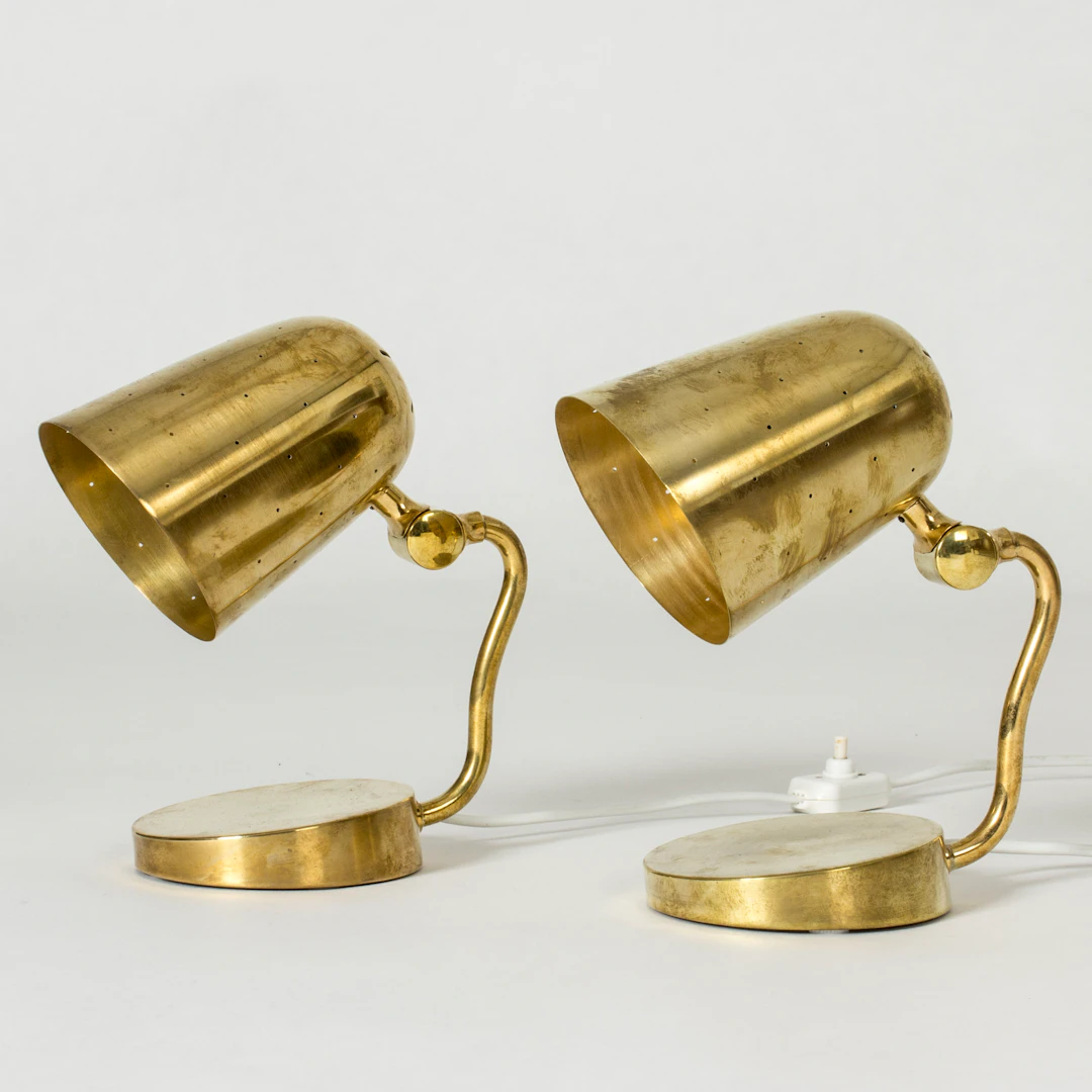 Modernist brass wall lights from Boréns