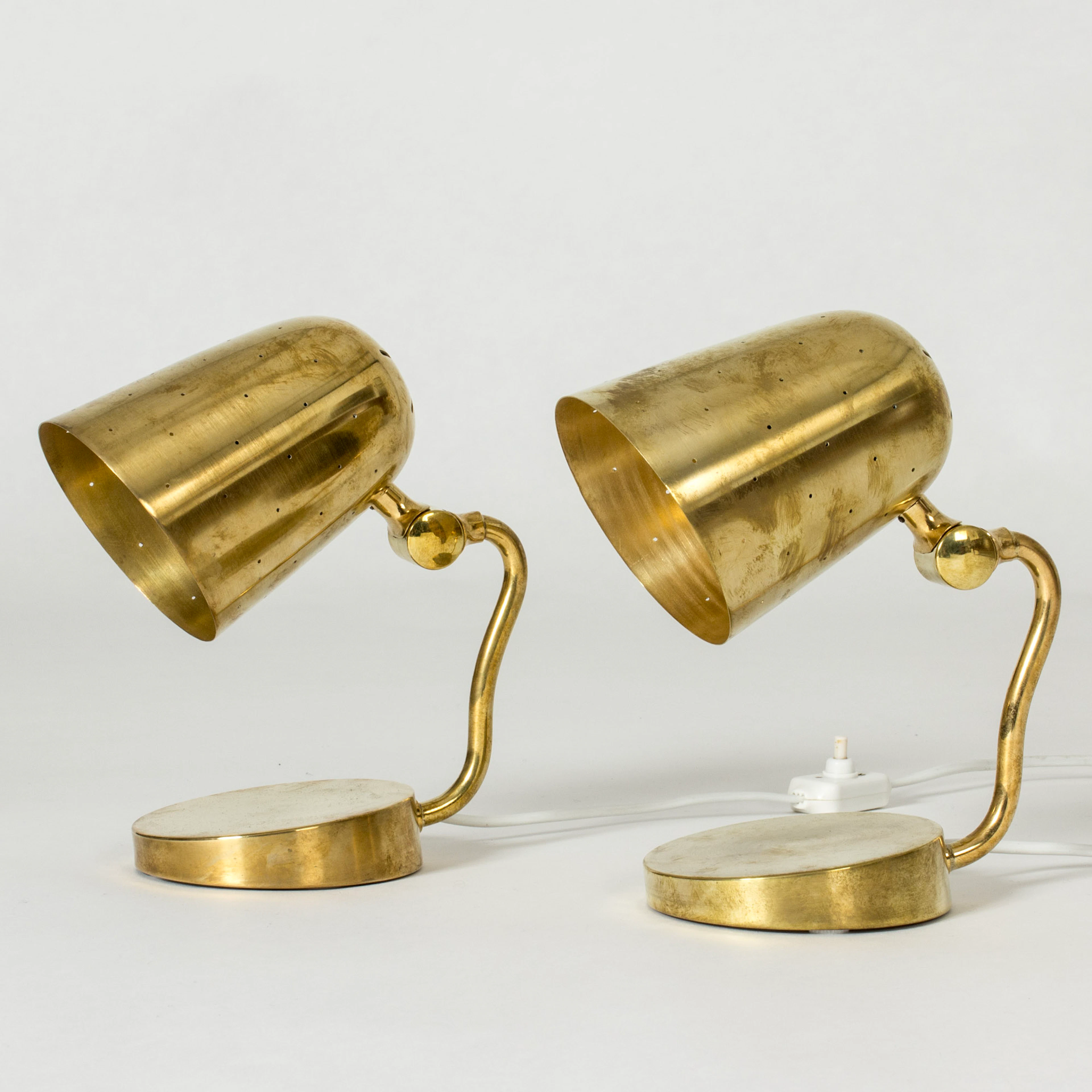 Modernist brass wall lights from Boréns