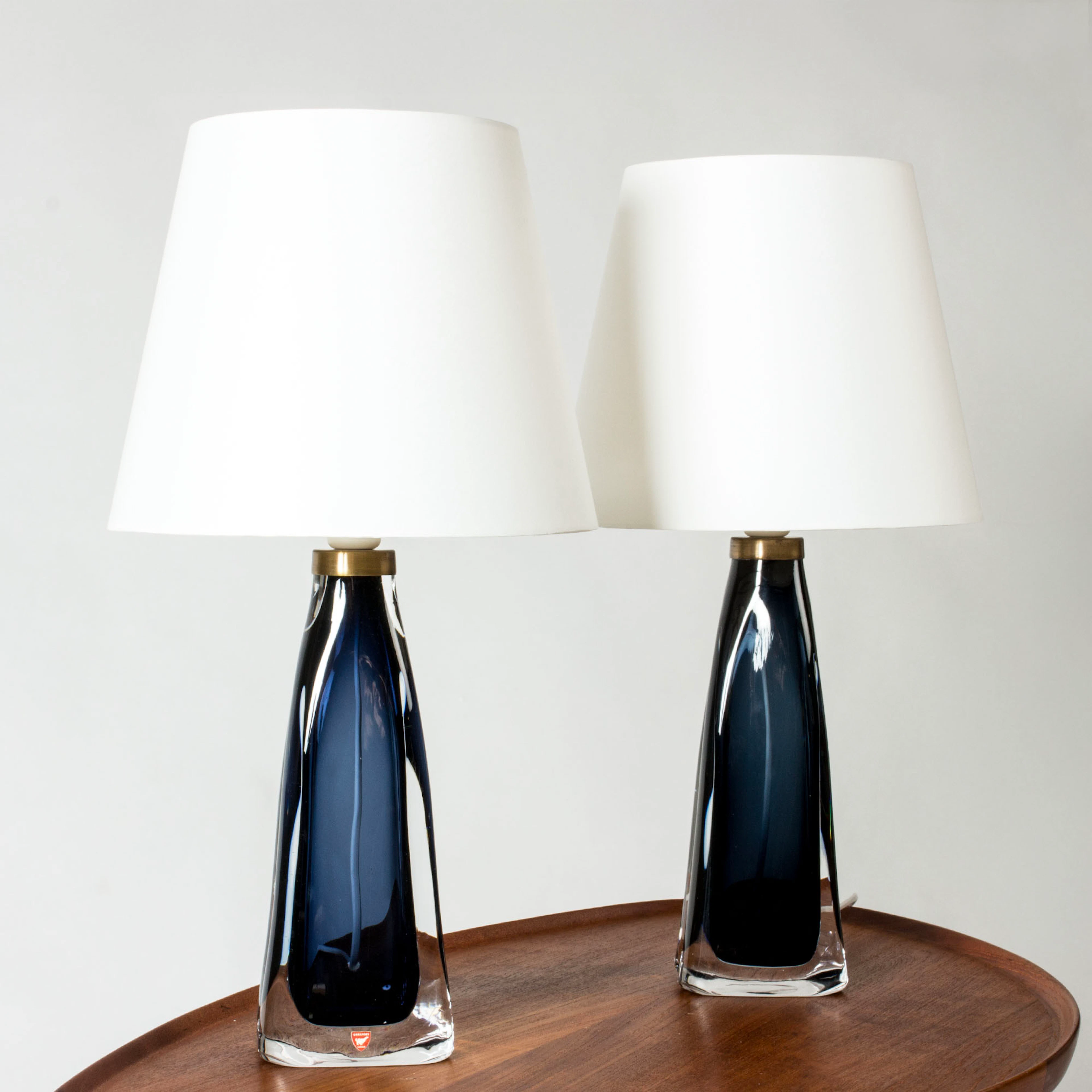 Pair of glass table lamps by Carl Fagerlund