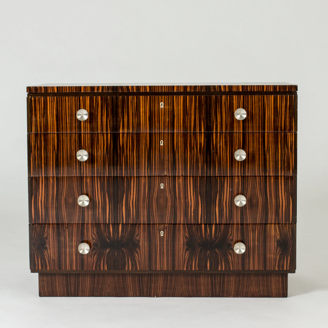 Functionalist zebrano chest of drawers