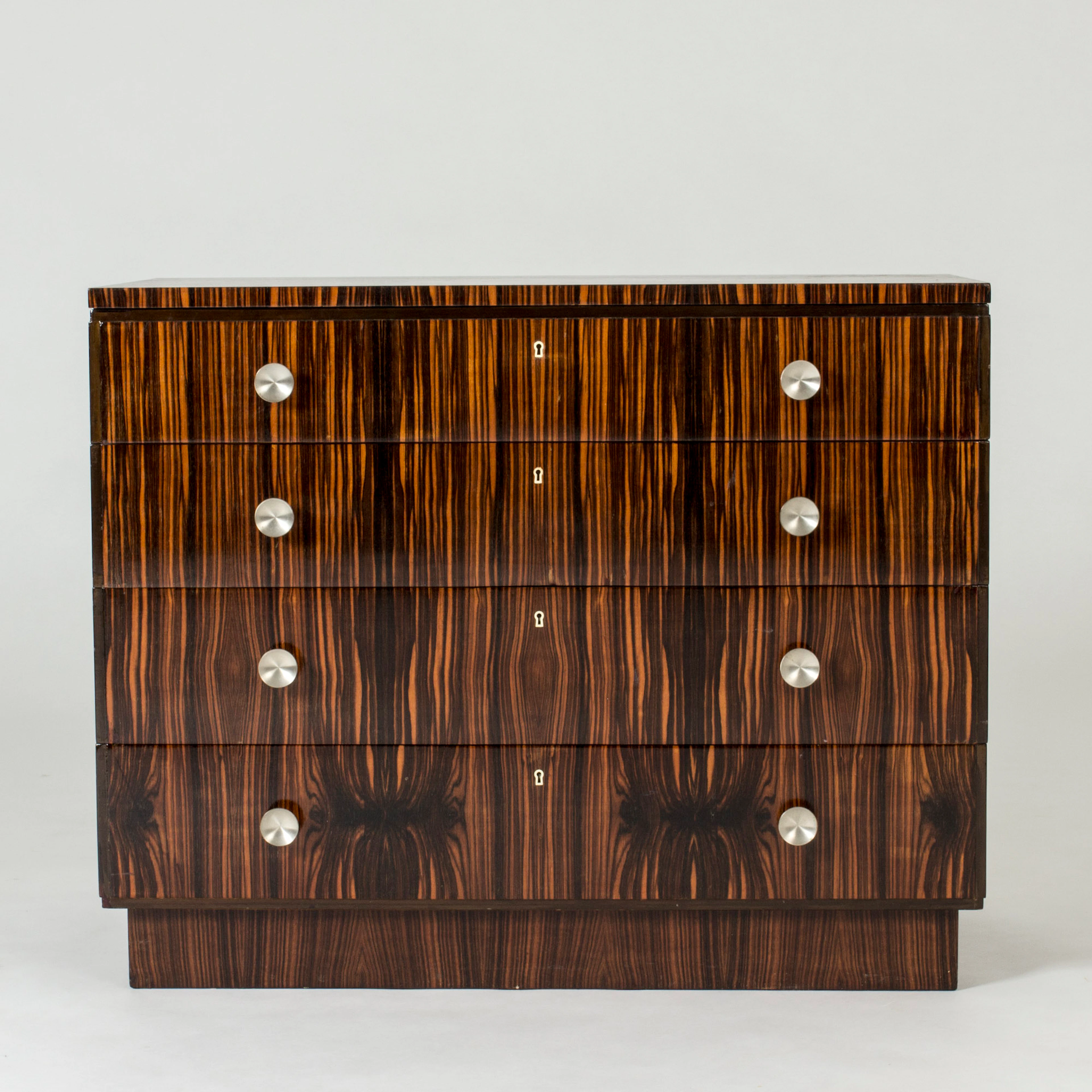 Functionalist zebrano chest of drawers