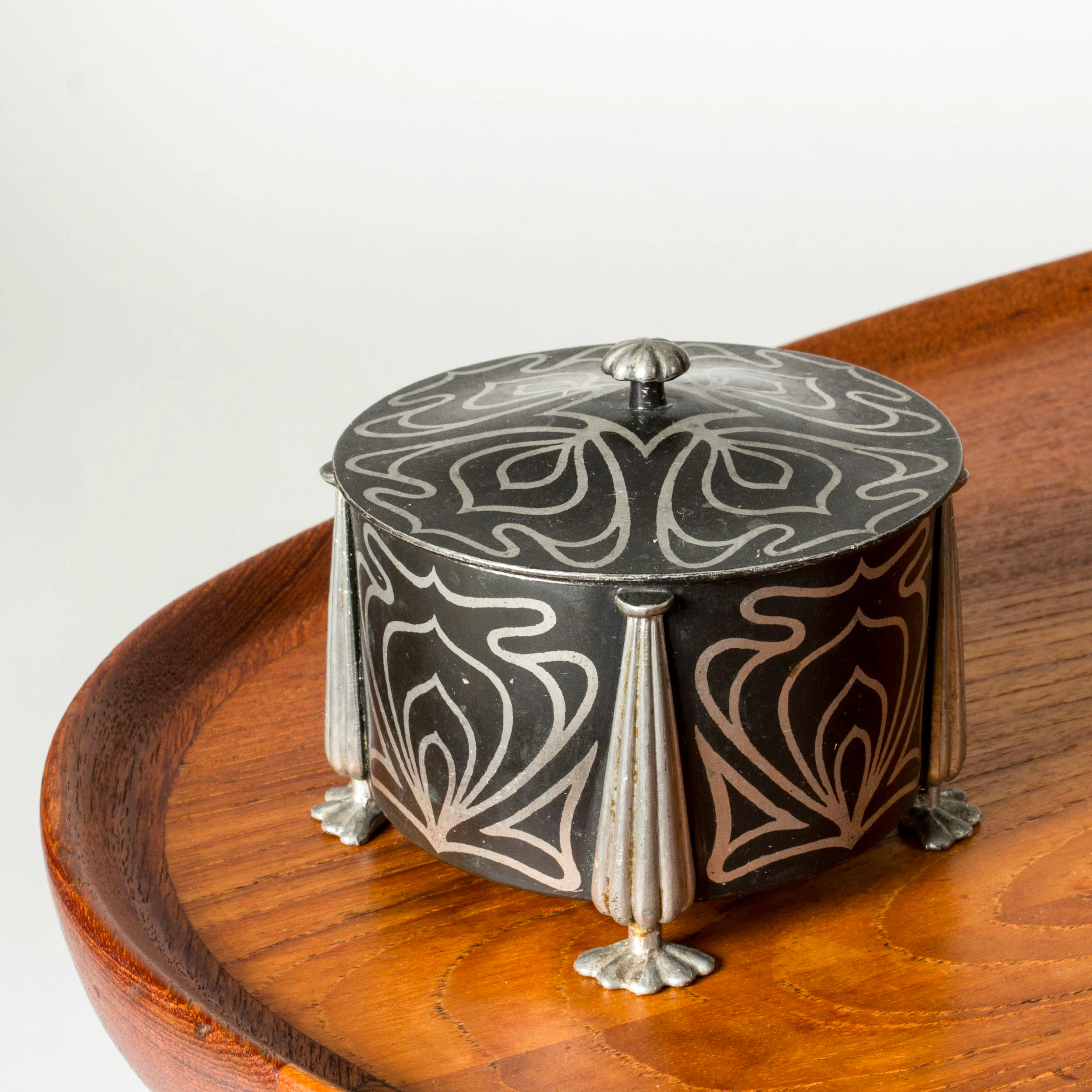 Art Nouveau Lidded Pewter Box