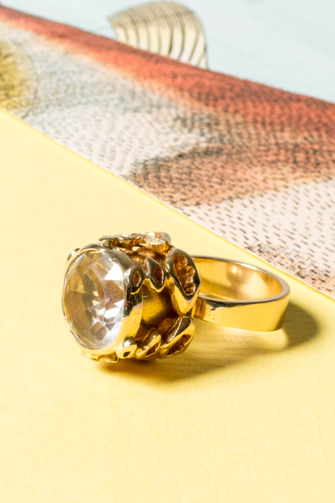 Gold and rock crystal ring by Claës Giertta