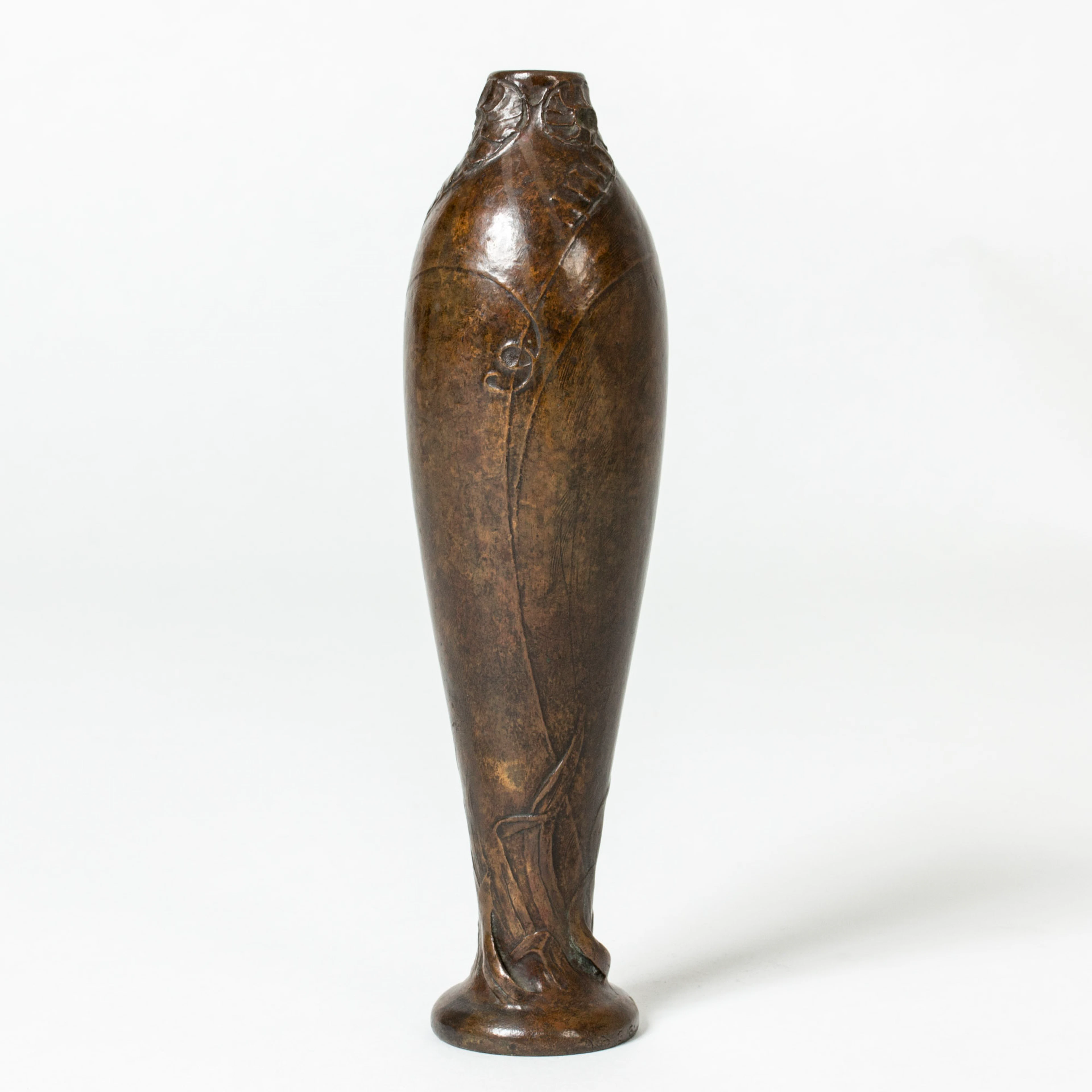 Art Noveau bronze vase by Gerda Backlund