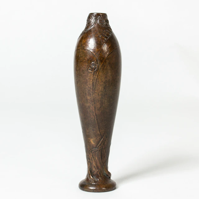 Art Noveau bronze vase by Gerda Backlund