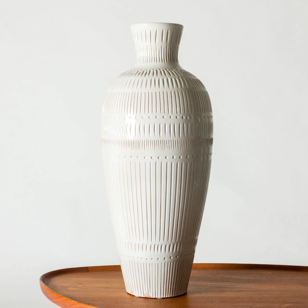 Modernist earthenware floor vase by Anna-Lisa Thomson