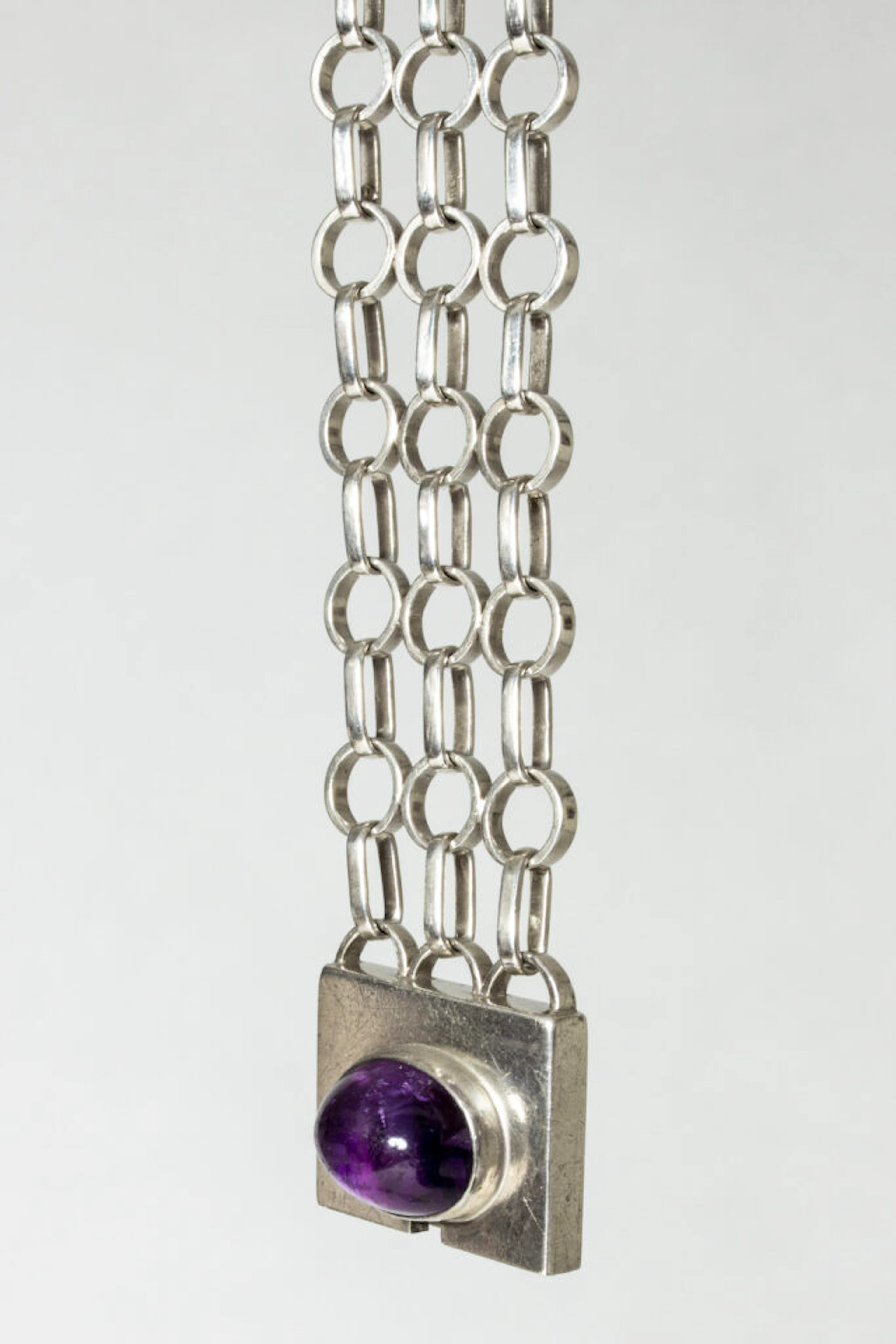 Silver and amethyst bracelet by Anders Högberg