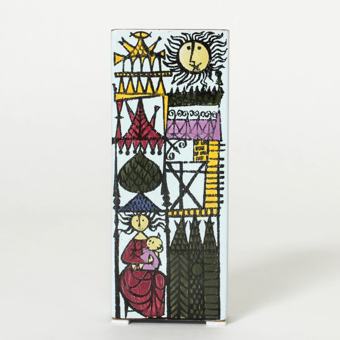 “Karneval” faience vase by Stig Lindberg
