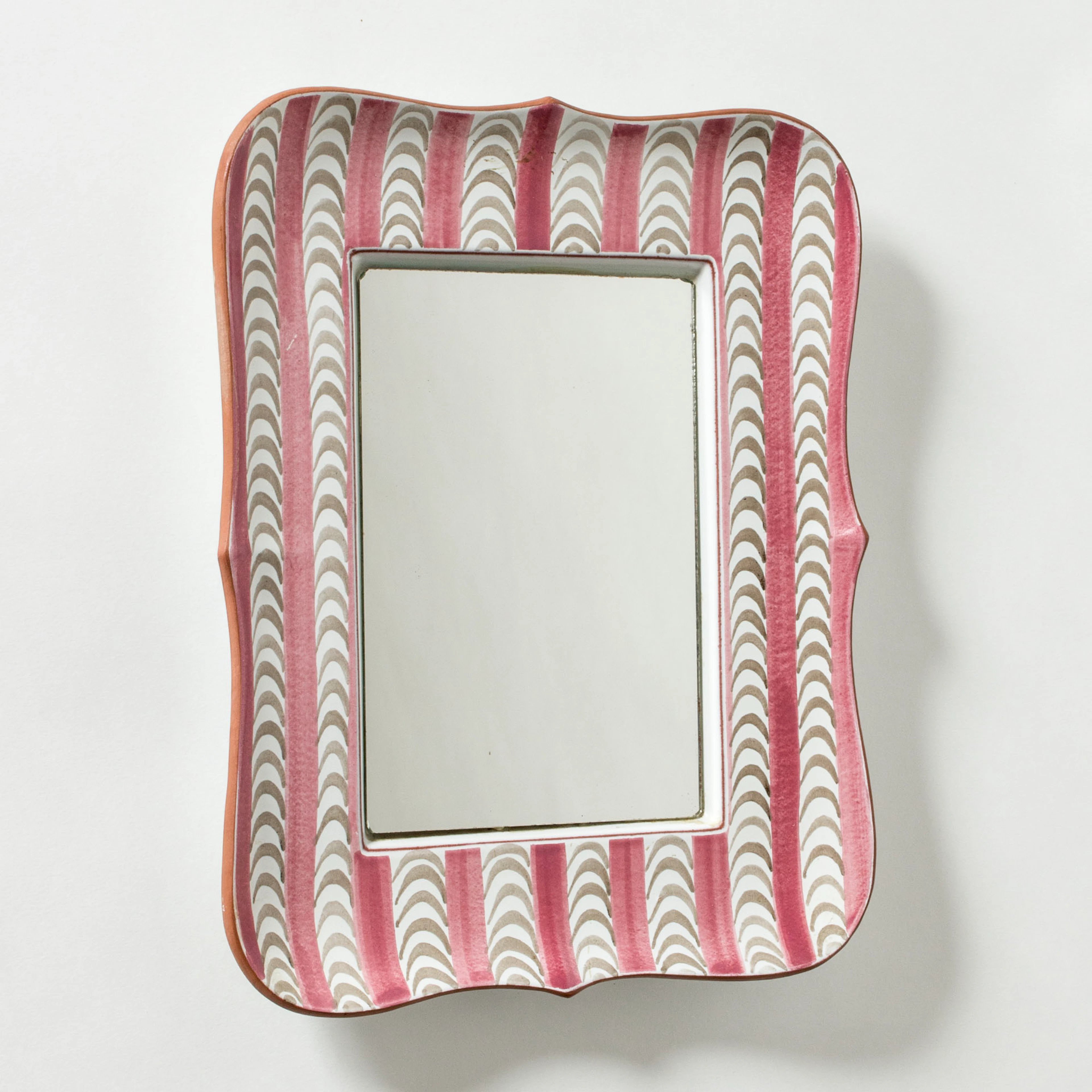 Faience wall mirror by Stig Lindberg