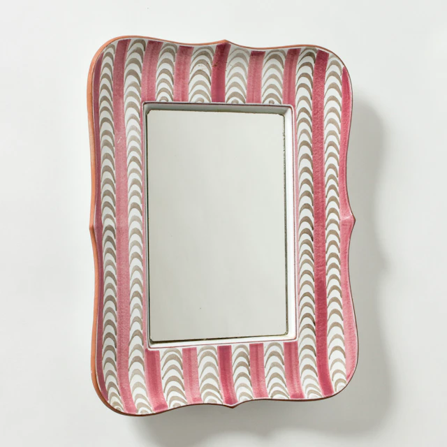 Faience wall mirror by Stig Lindberg