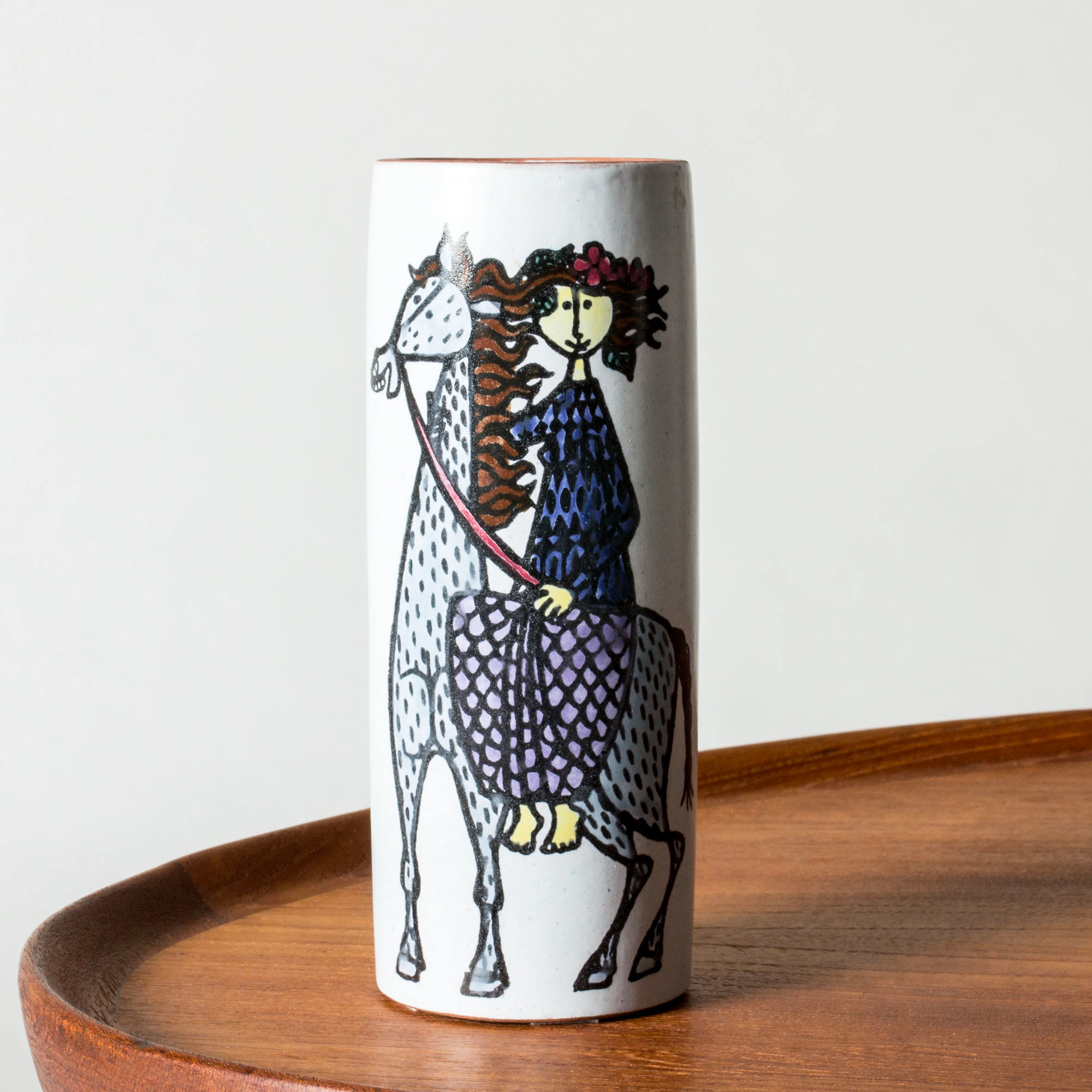 “Karneval” faience vase by Stig Lindberg