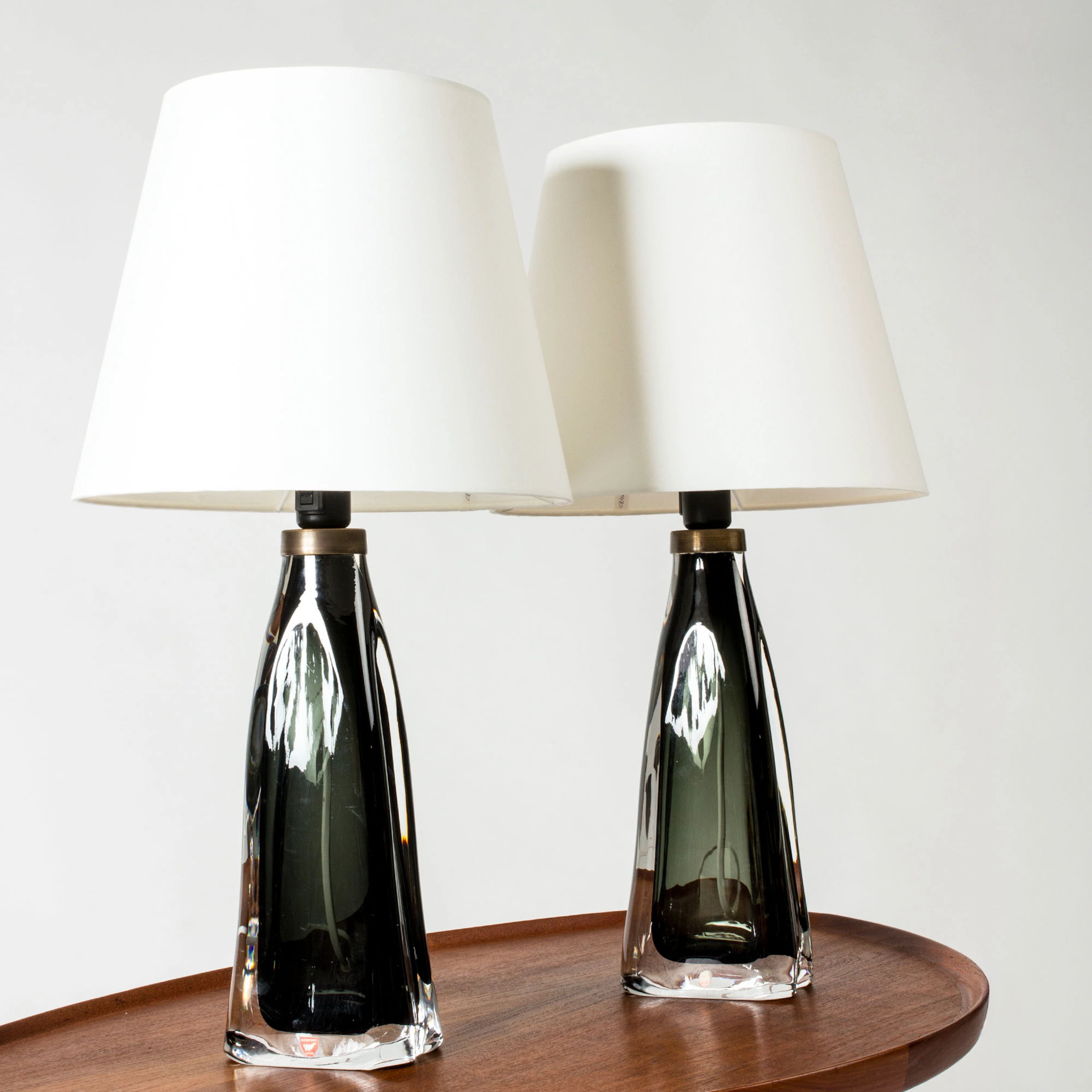 Pair of glass table lamps by Carl Fagerlund