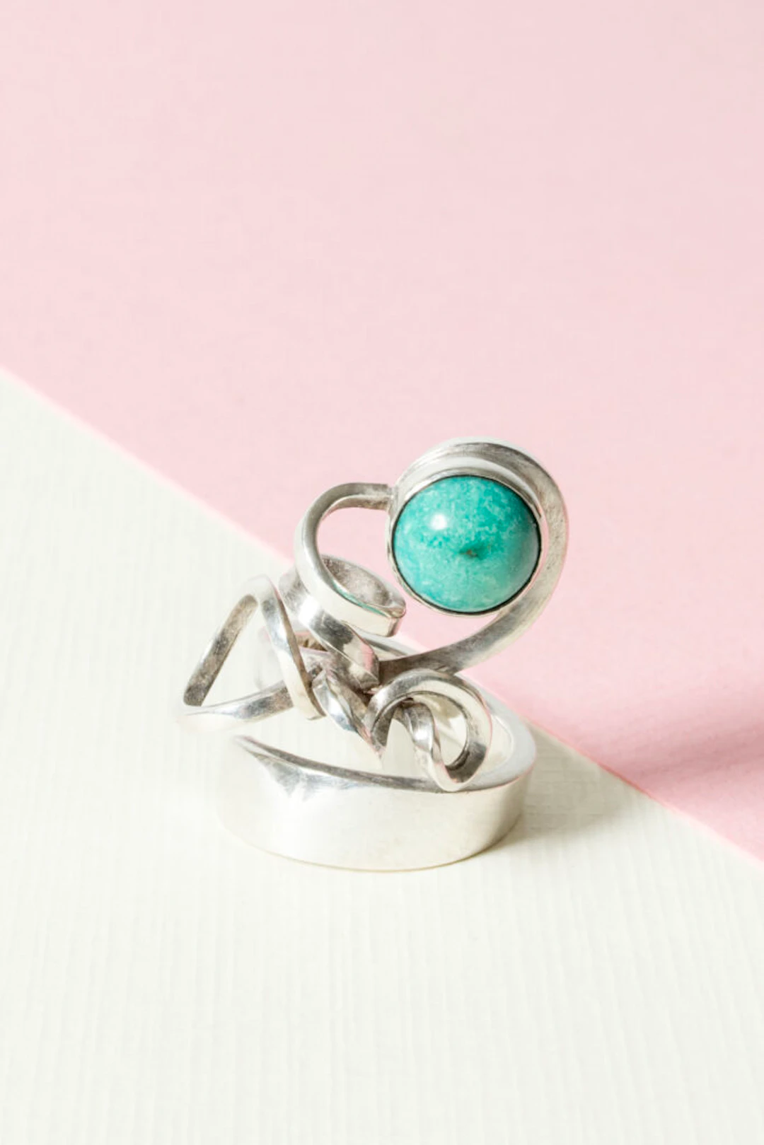 Silver and amazonite ring by Cecilia Johansson