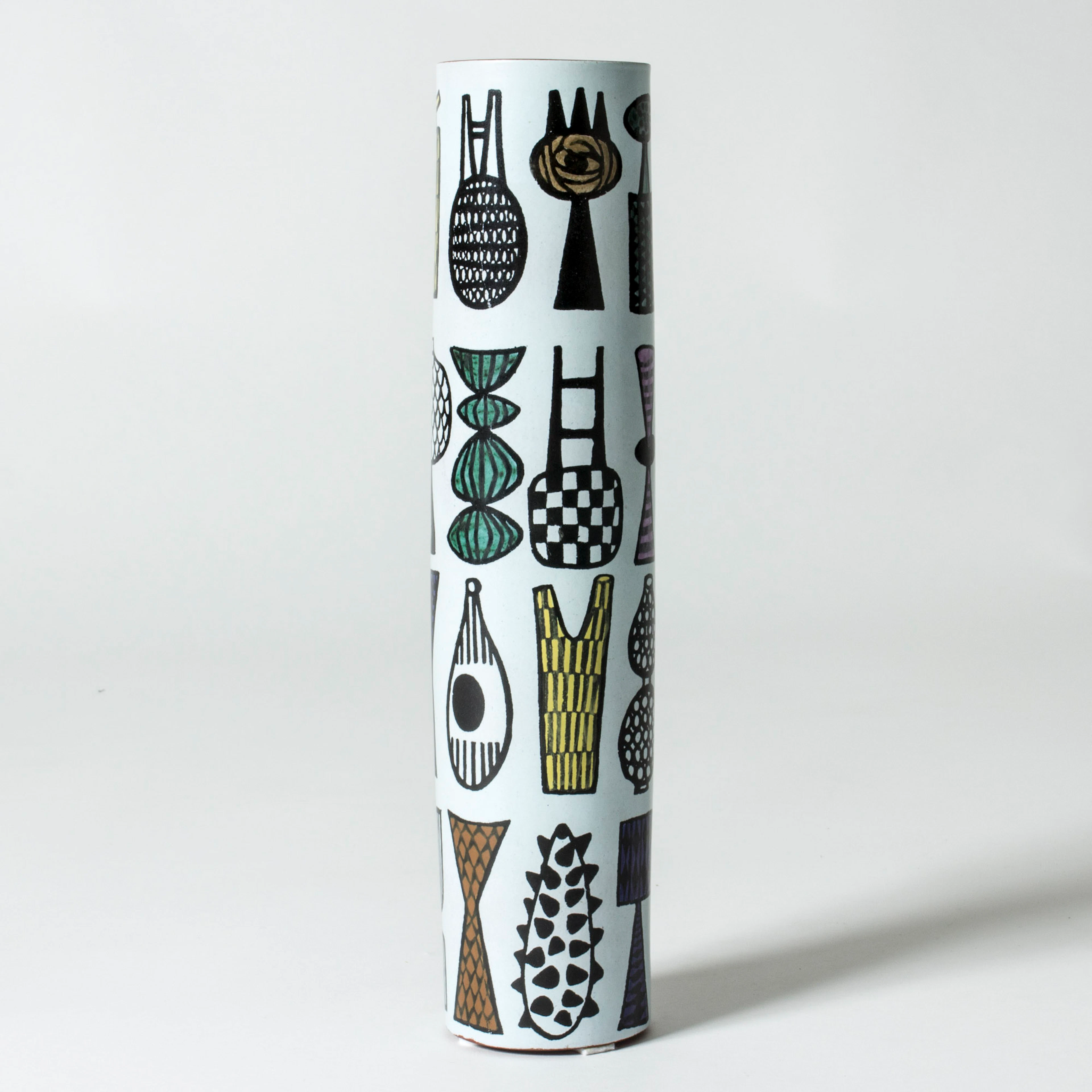 “Karneval” faience vase by Stig Lindberg