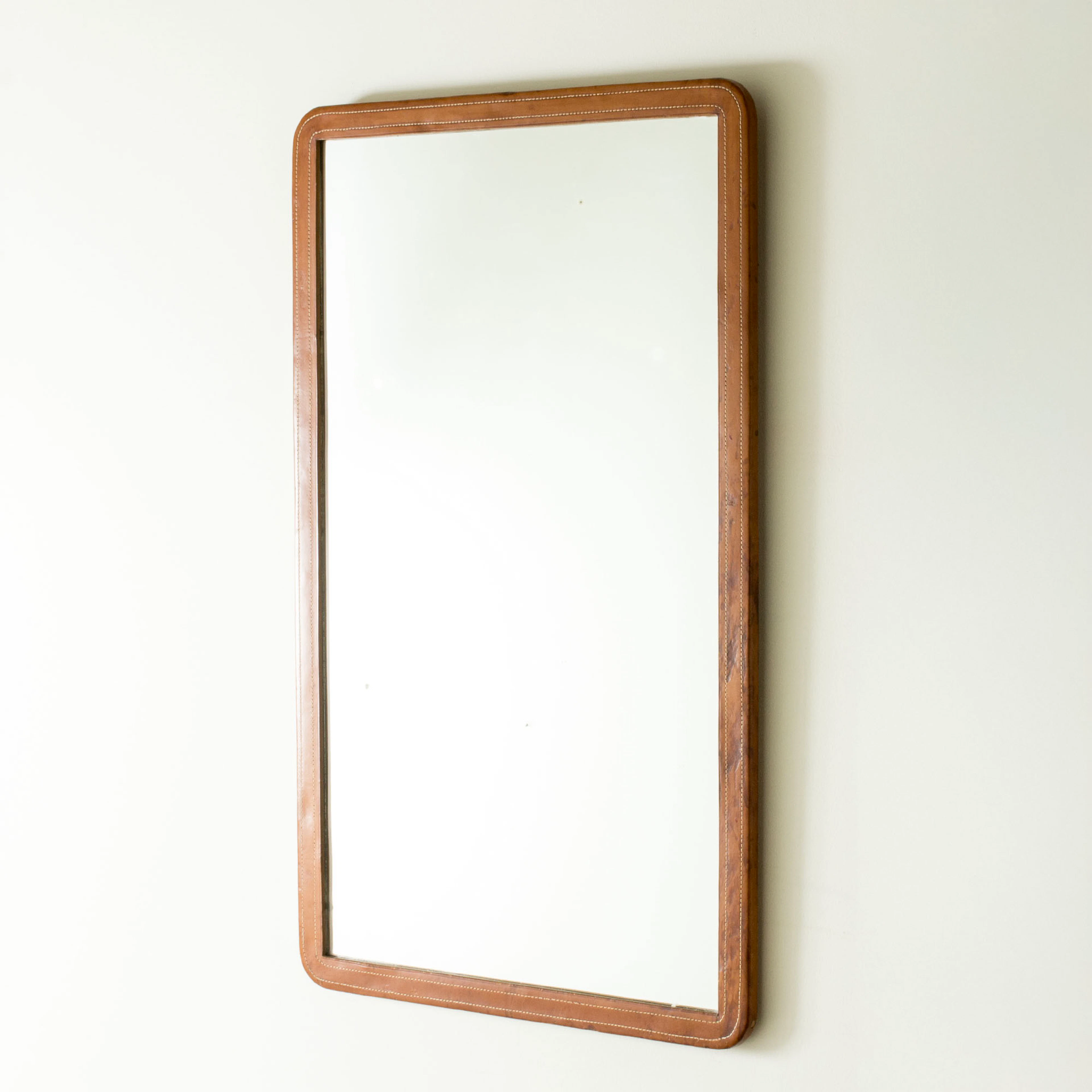 Swedish Modern Leather Wall Mirror from NK