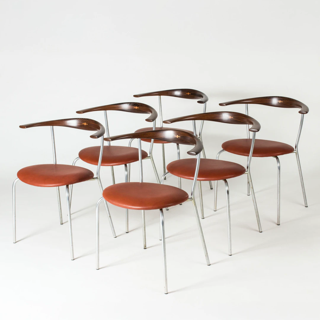 Set of six “JH 701” dining chairs by Hans J. Wegner
