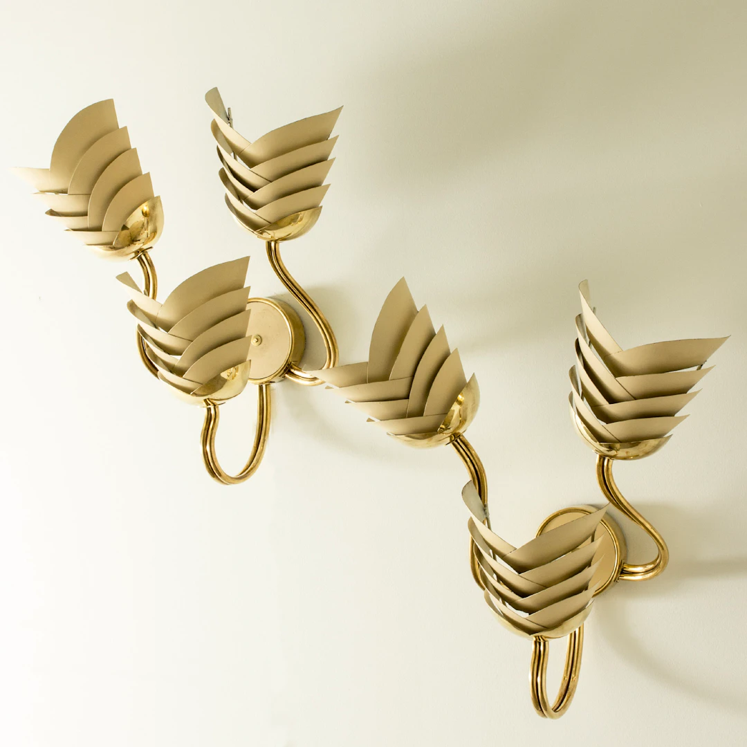 Swedish Modern Brass Wall Lights
