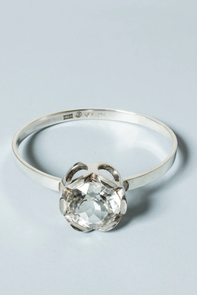 Silver and rock crystal bracelet by Karl-Ingemar Johansson