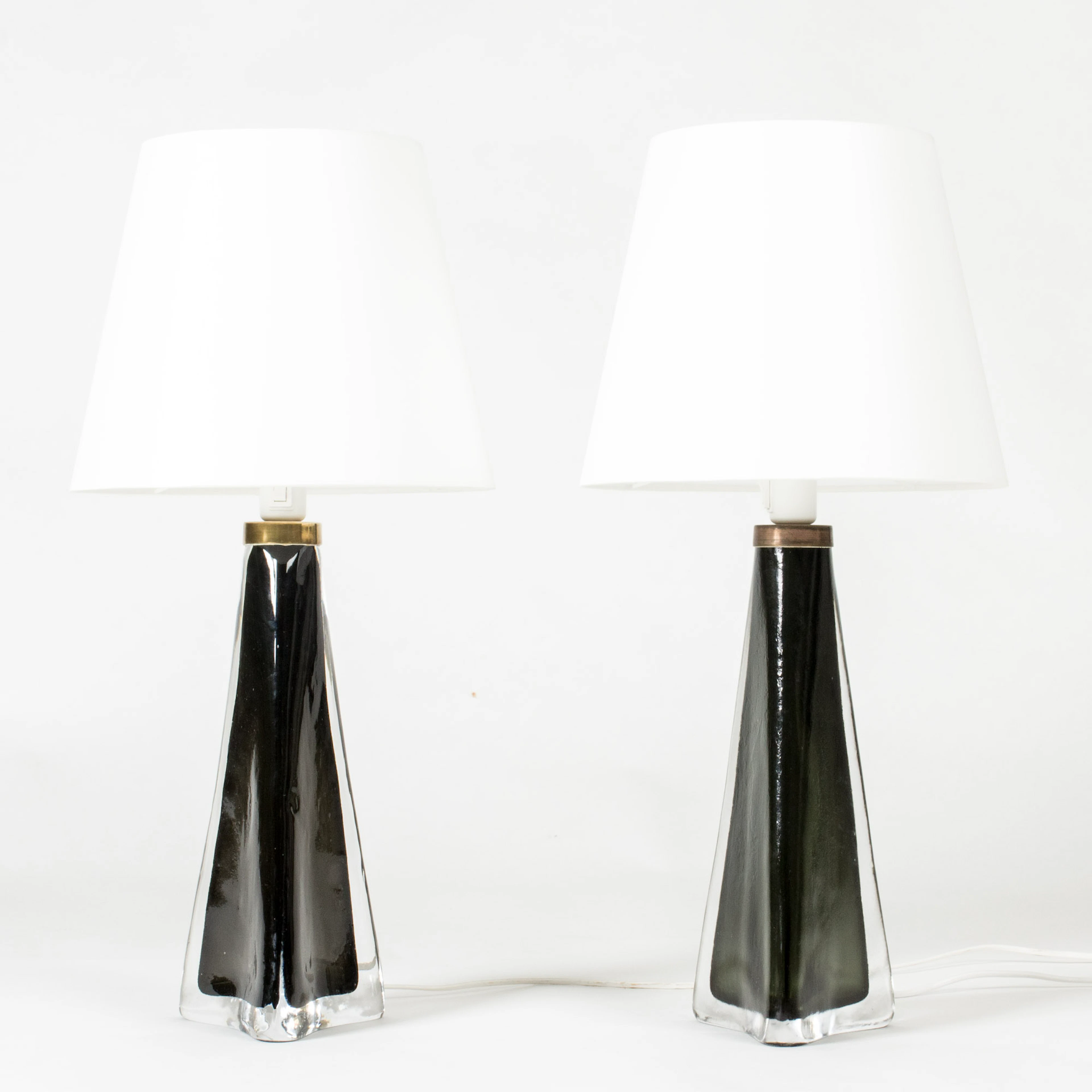 Midcentury Crystal Glass Table Lamps by Carl Fagerlund
