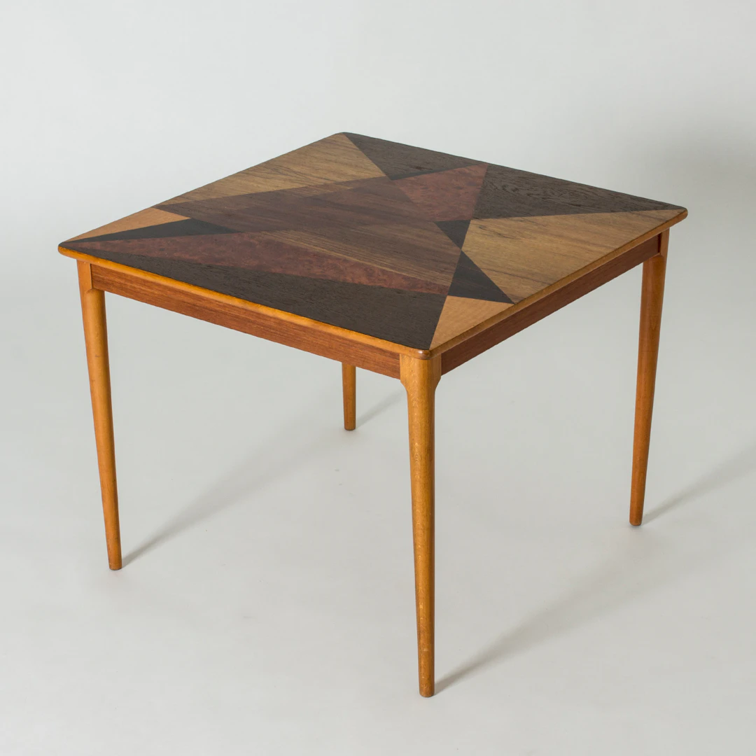 Midcentury occasional table with inlays