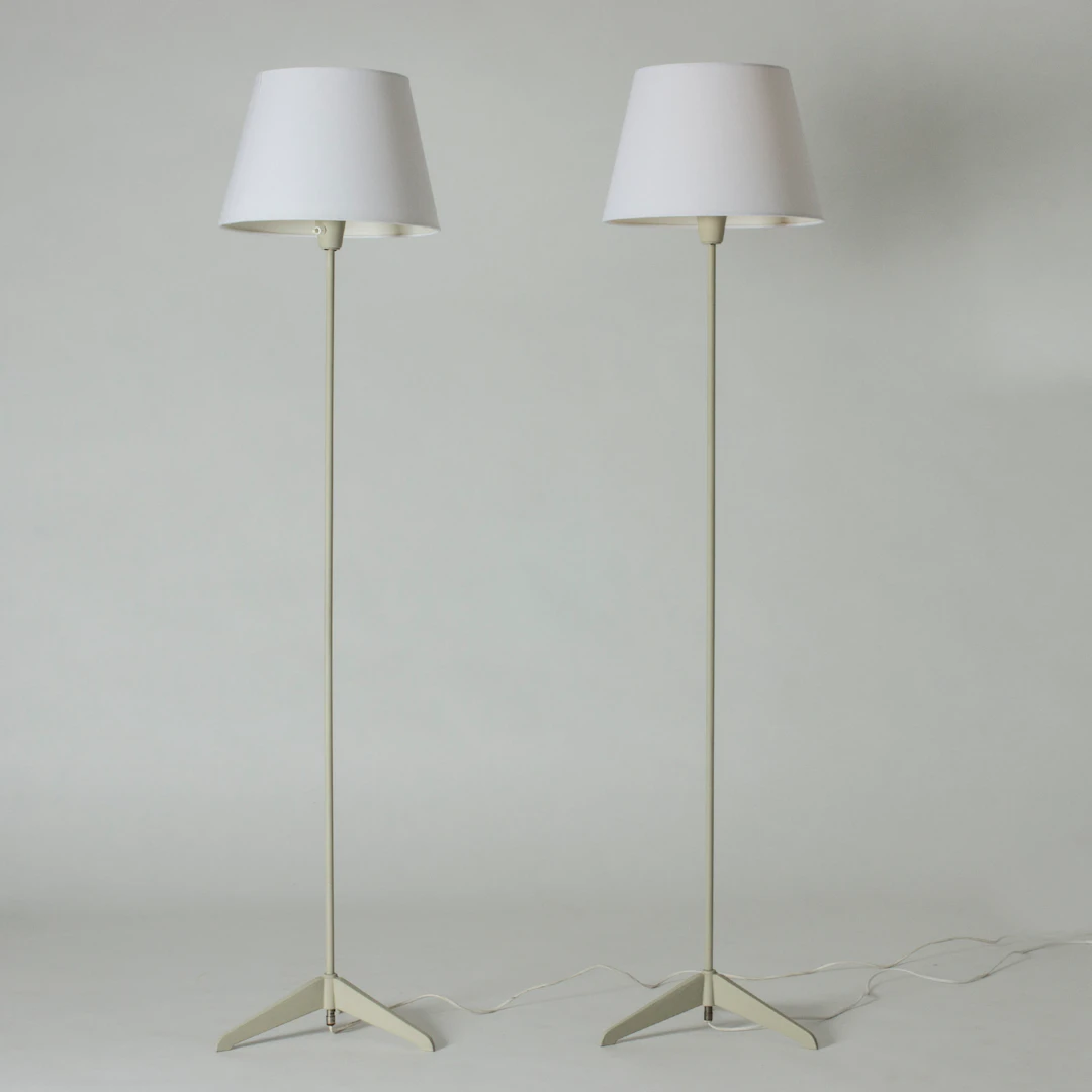 Pair of lacquered metal floor lamps from ASEA