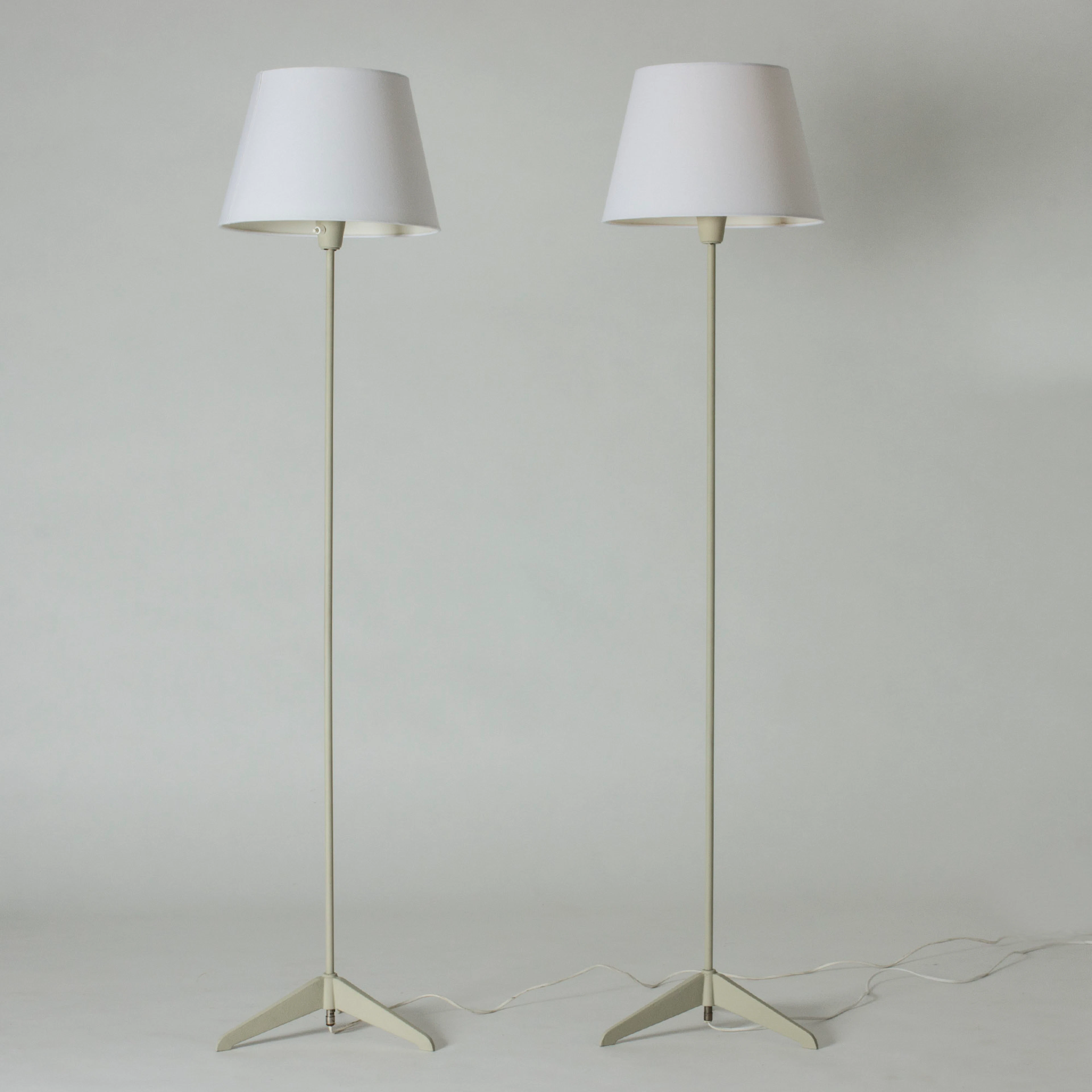 Pair of lacquered metal floor lamps from ASEA