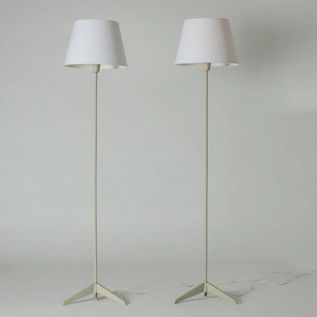 Pair of lacquered metal floor lamps from ASEA