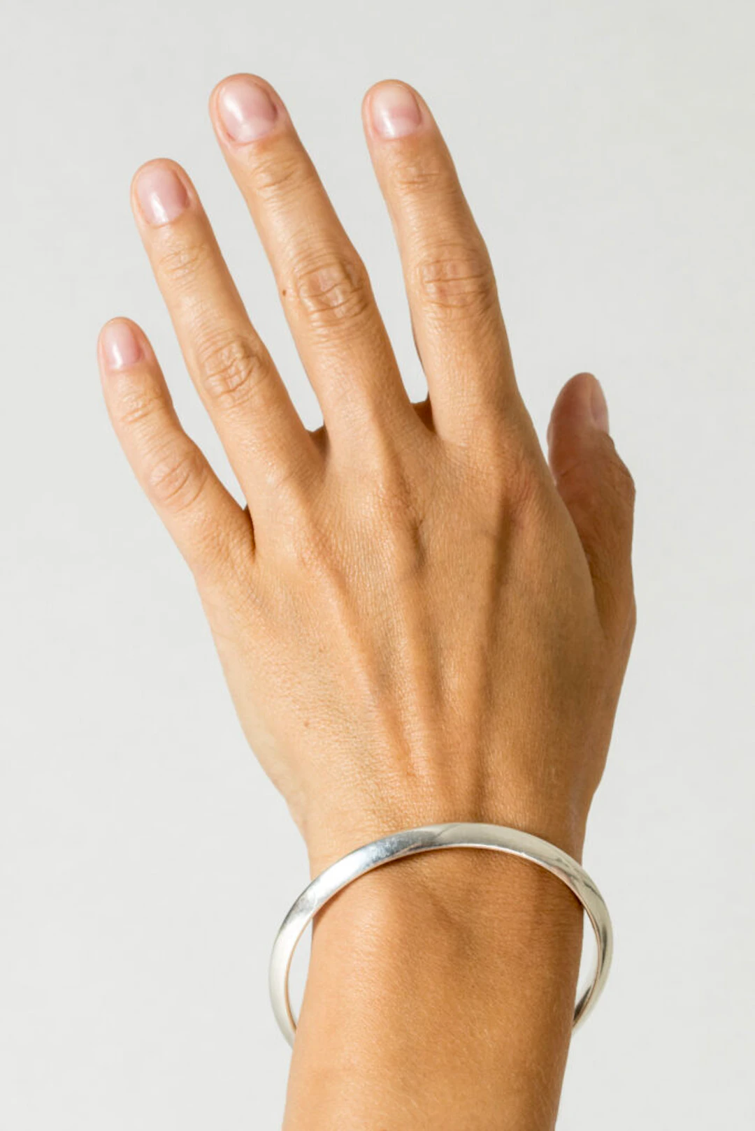 Modernist silver bangle from Hans Hansen