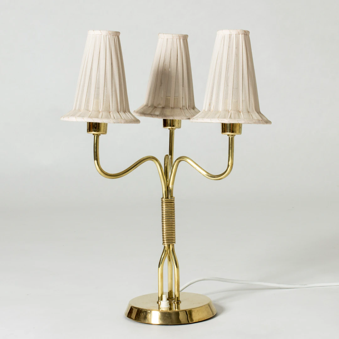 Vintage brass table lamp by Hans Bergström