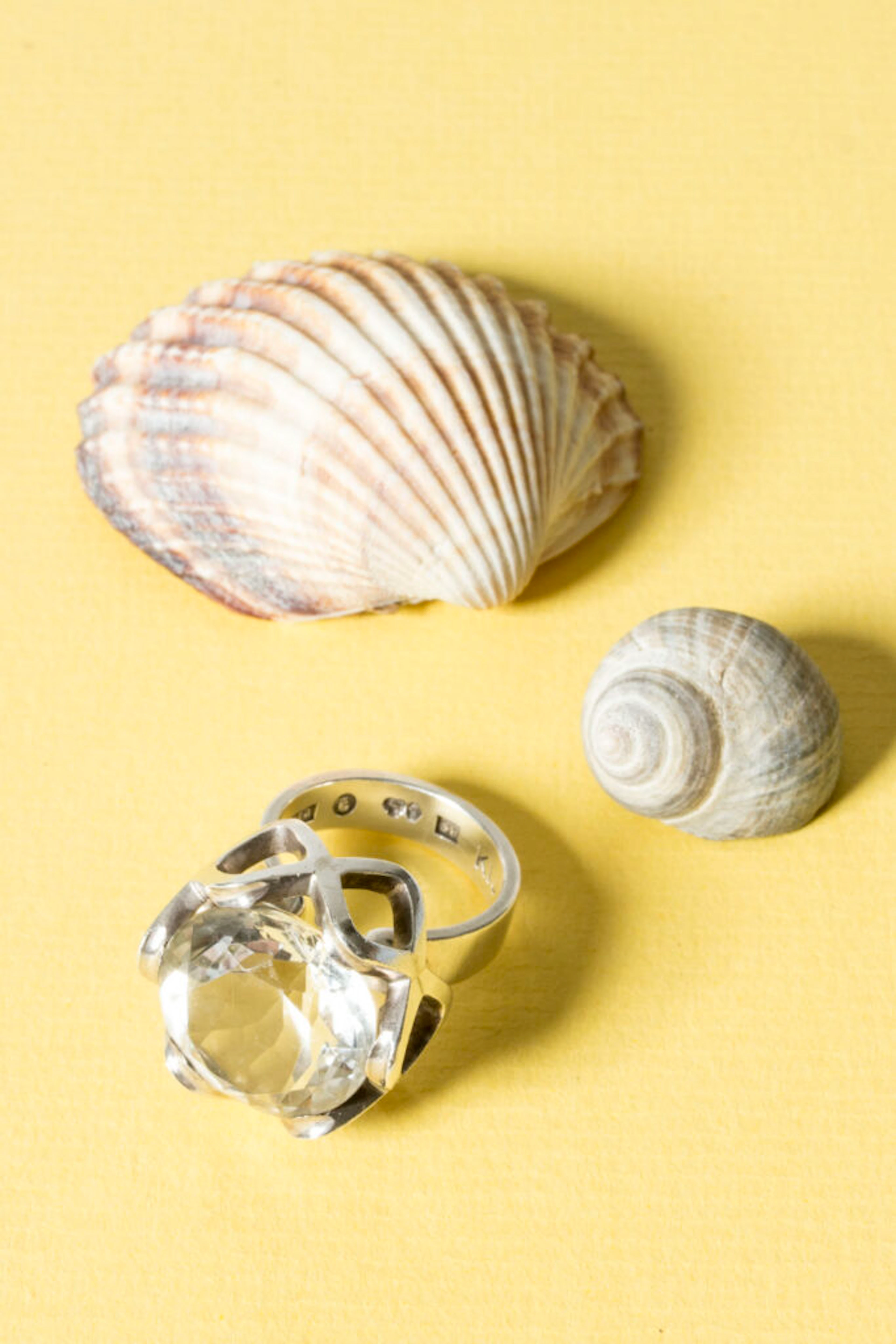 Silver and rock crystal ring by Karl-Ingemar Johansson