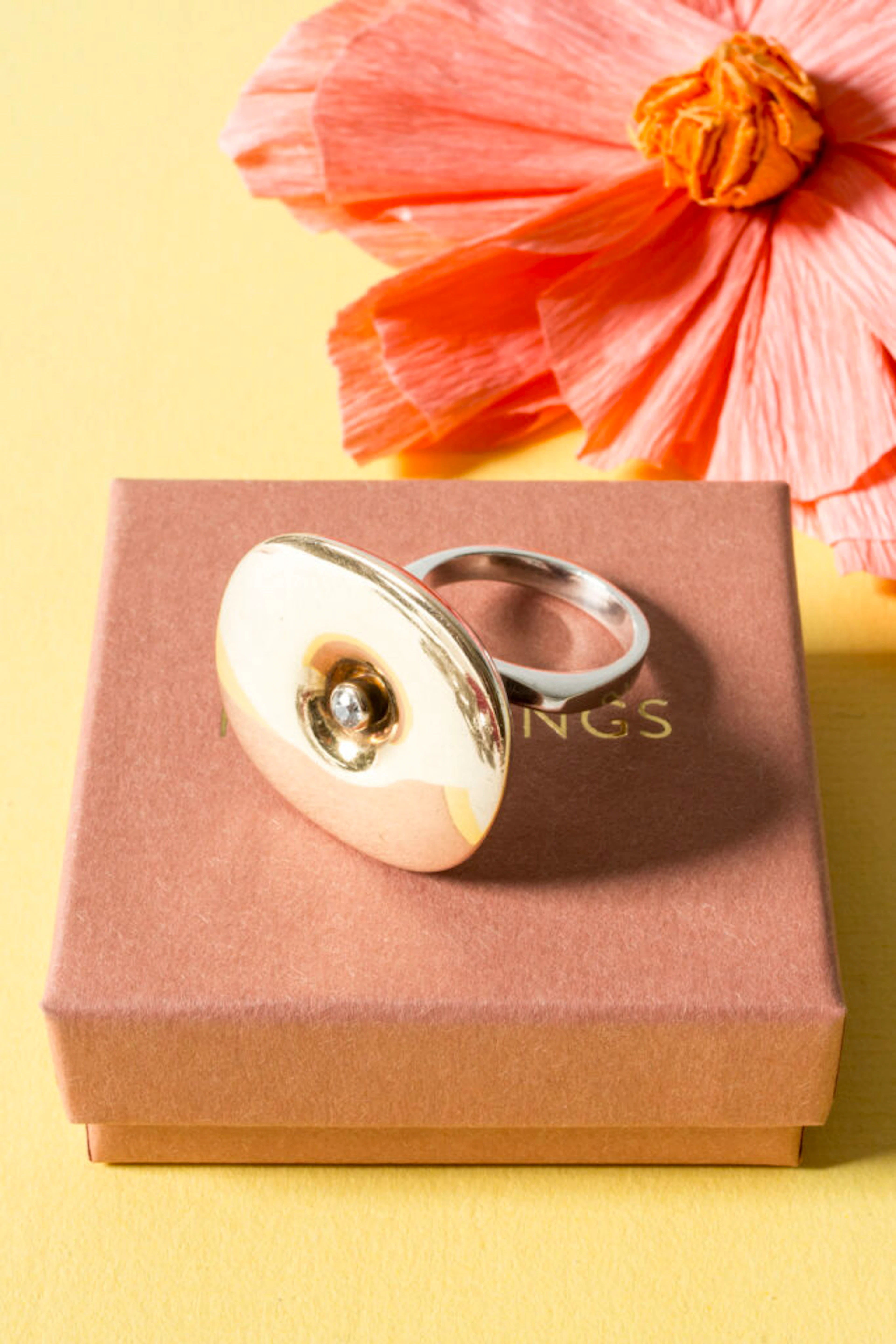 Silver and diamond ring by Sigurd Persson