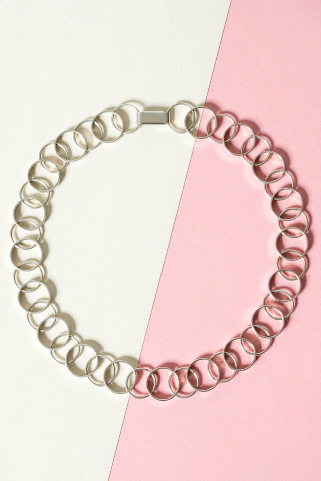 Midcentury silver collier by Arvo Saarela