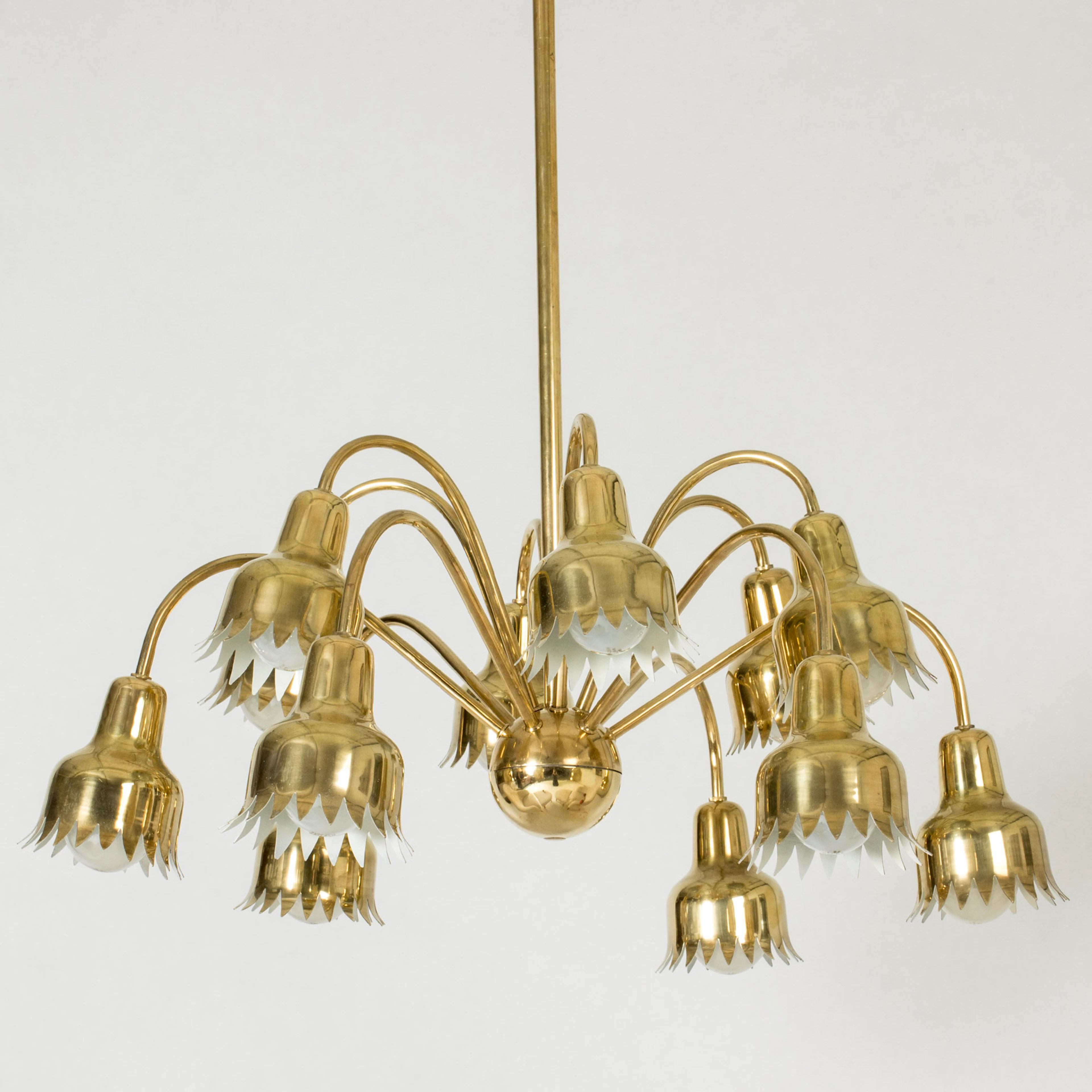 Modernist brass chandelier by Hans Bergström