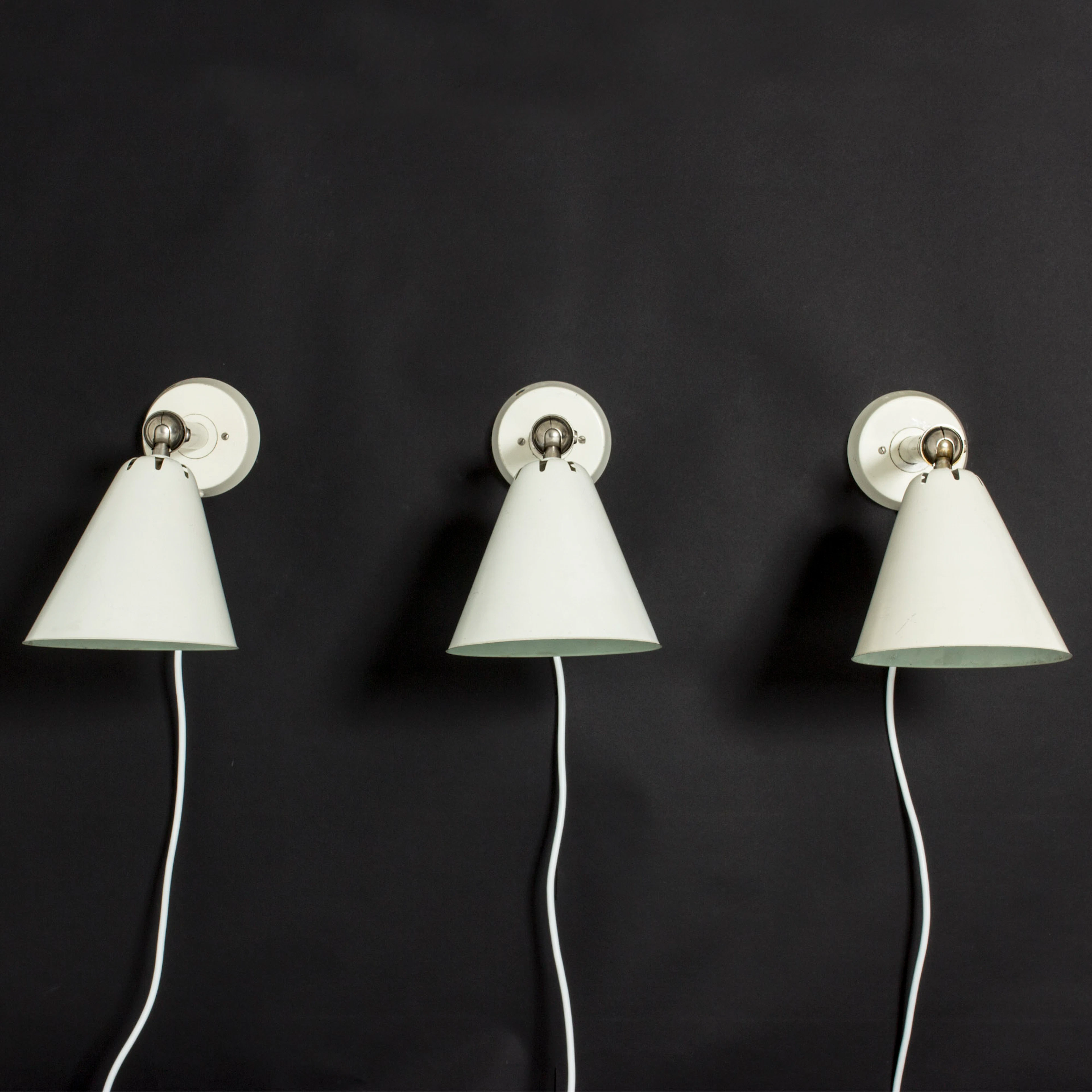 Set of three wall lamps from ASEA
