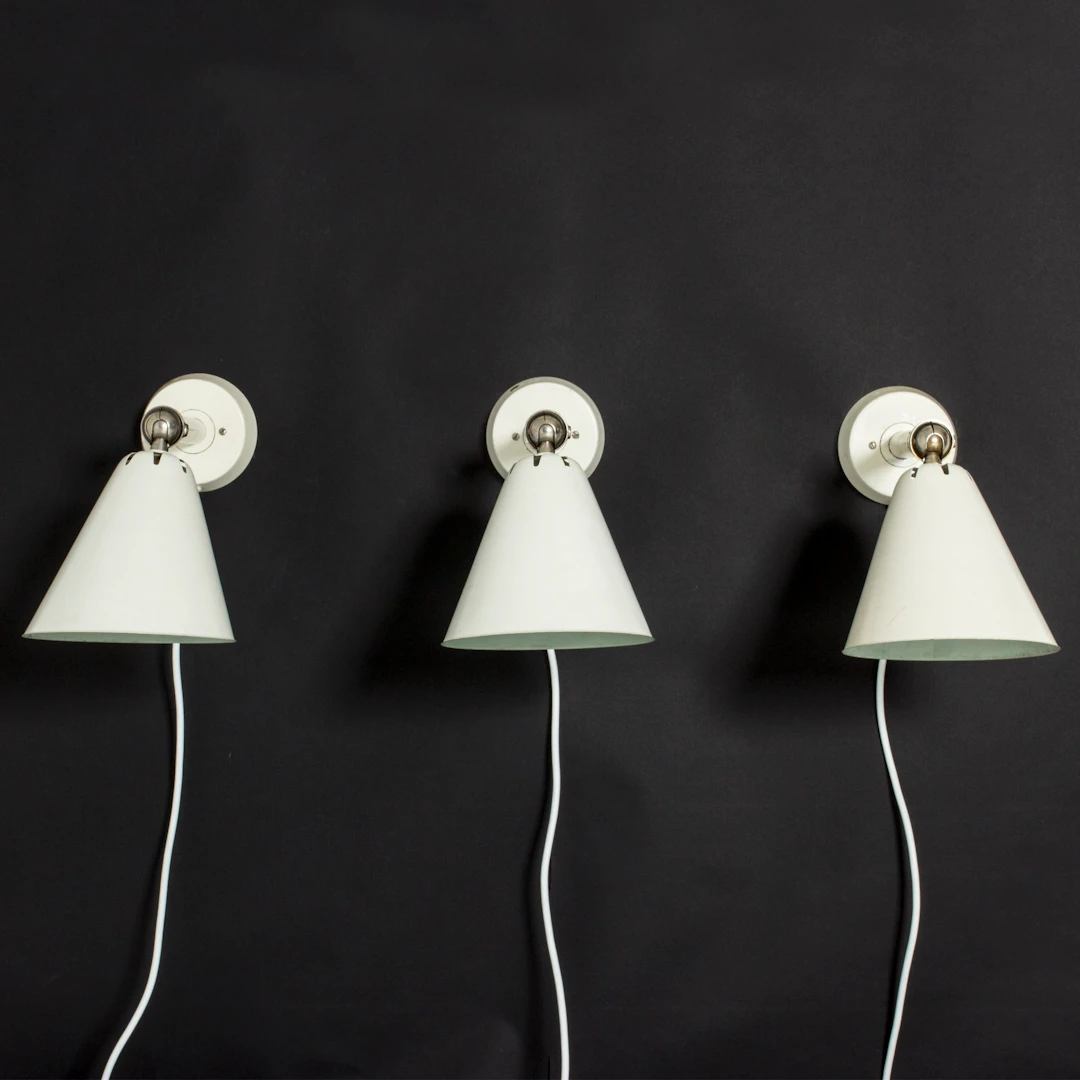 Set of three wall lamps from ASEA