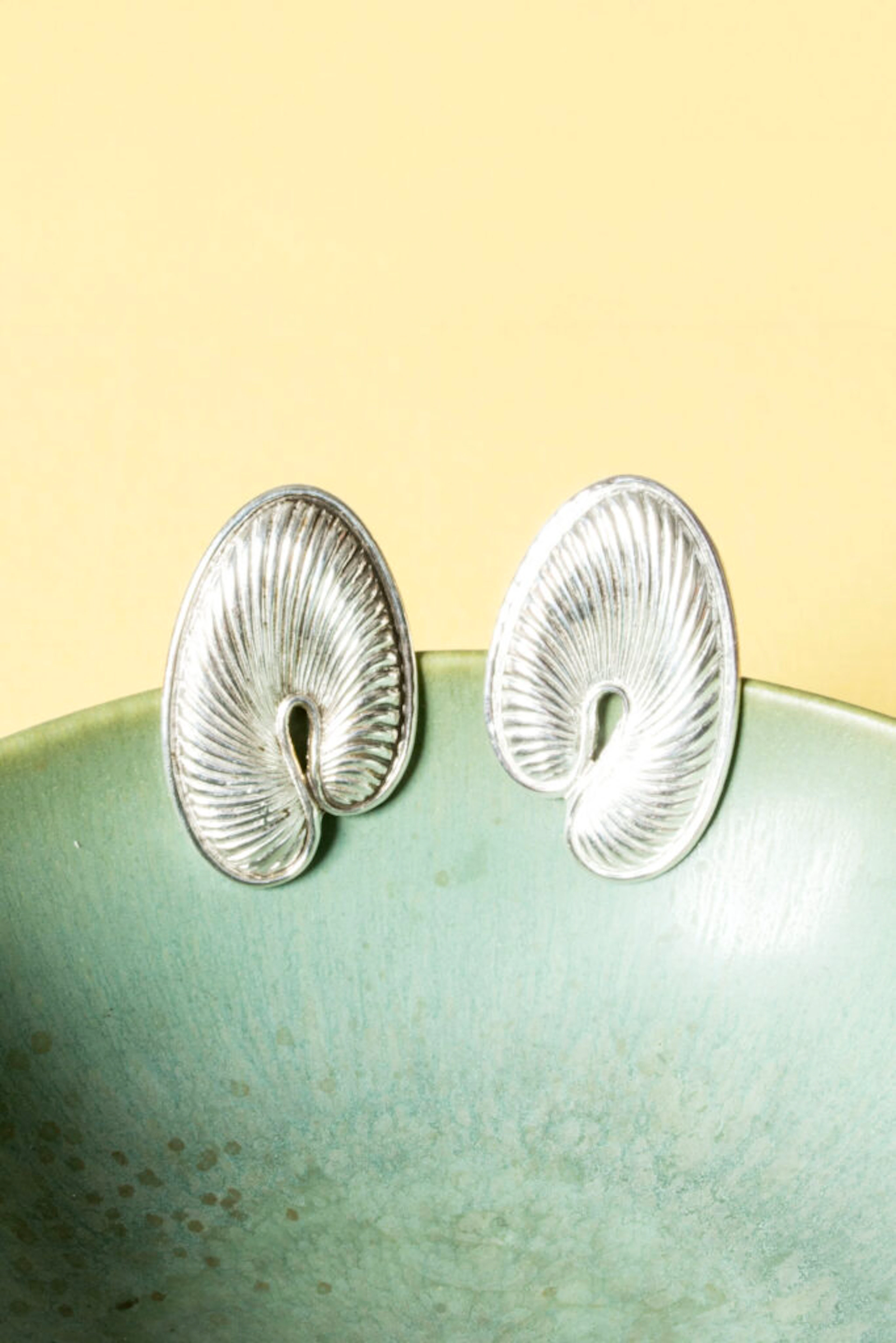 Pair of Finnish Modern silver earrings